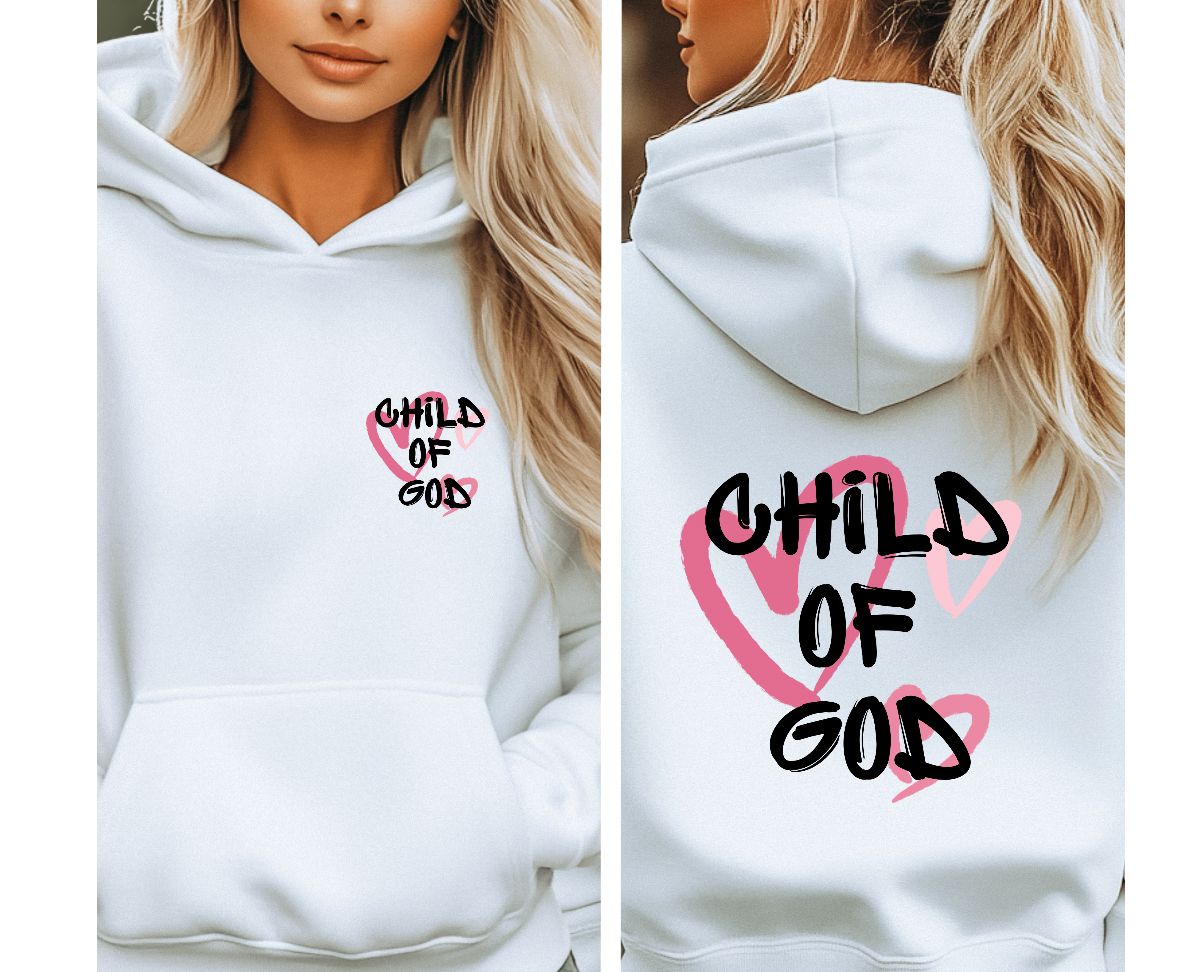 Child of God Pink Hearts Hoodie