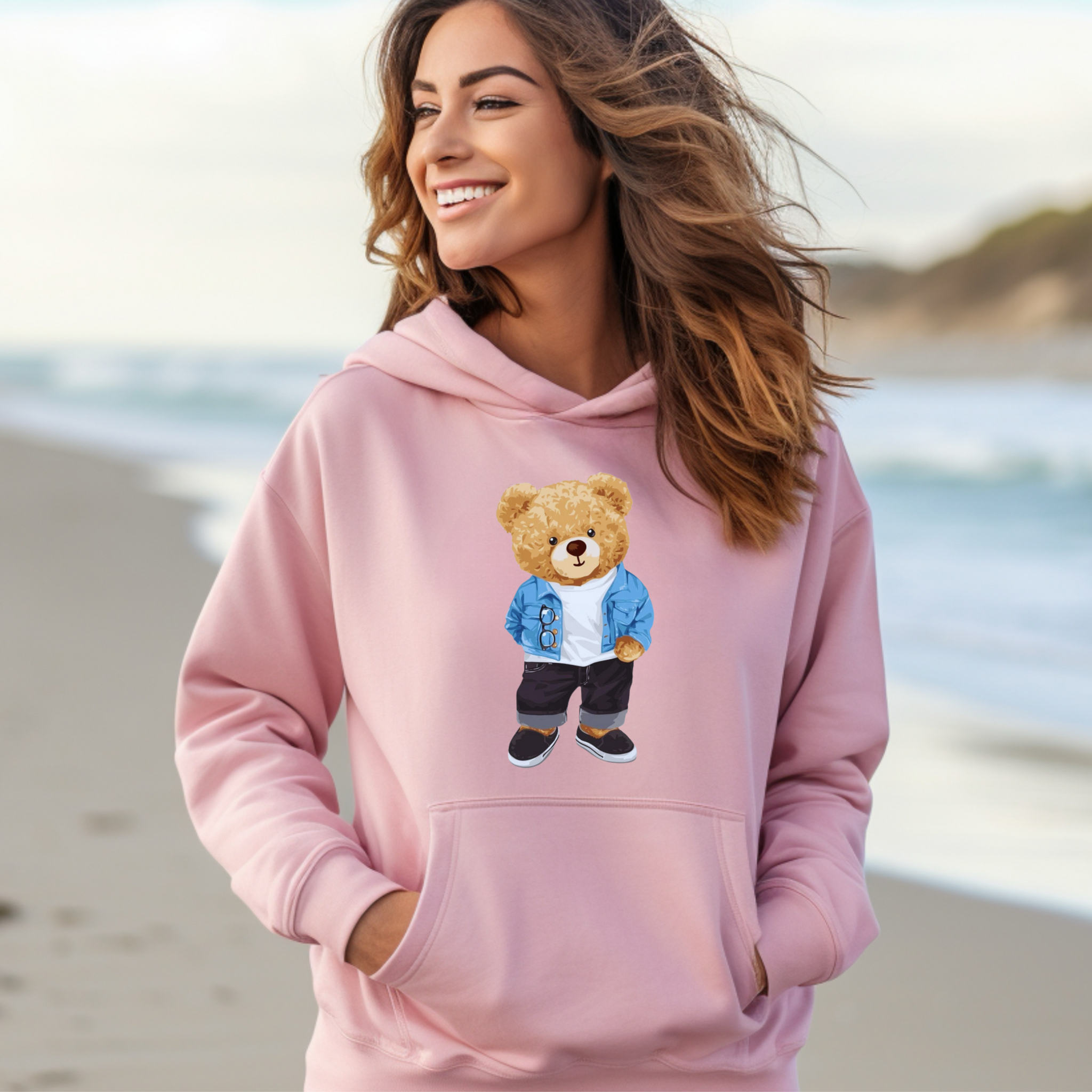 Customizable Cutie Bear Hoodie (Customize with School Logo or Mascot)
