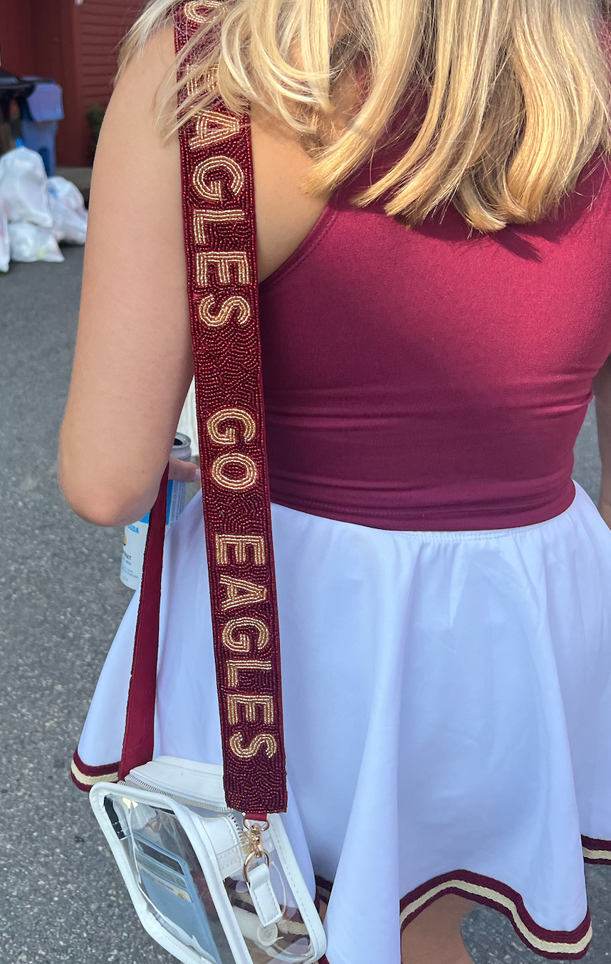 Boston College Beaded Purse Strap | Go Eagles Game Day Bag Strap