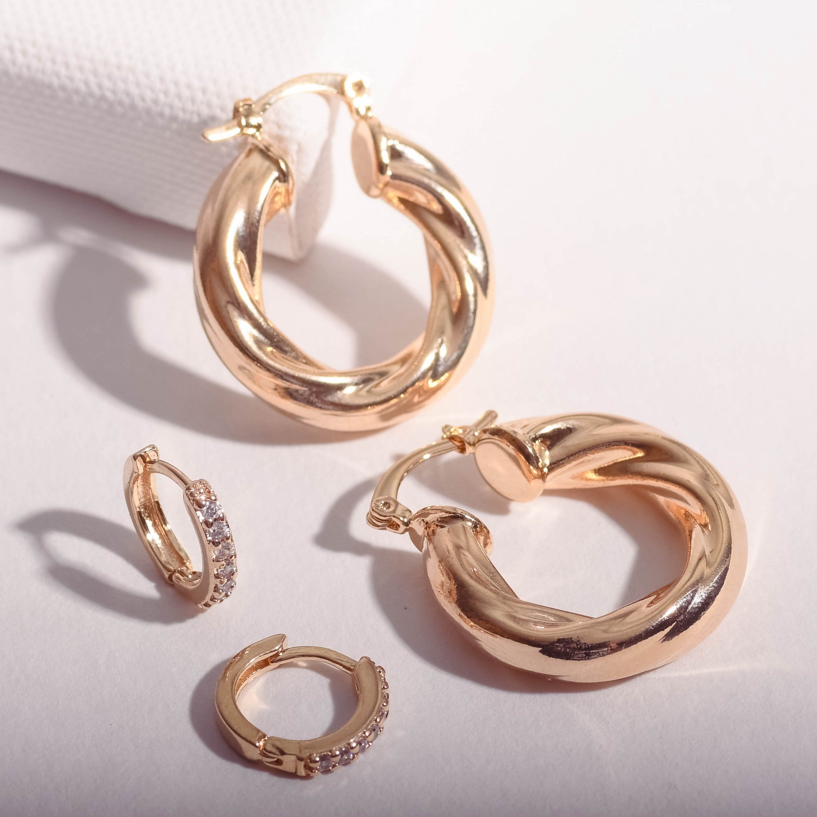 Views & Co. Gold Twist Earrings Set
