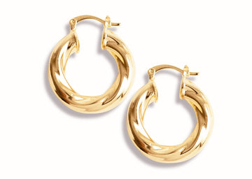Views & Co. Gold Twist Hoop Earrings