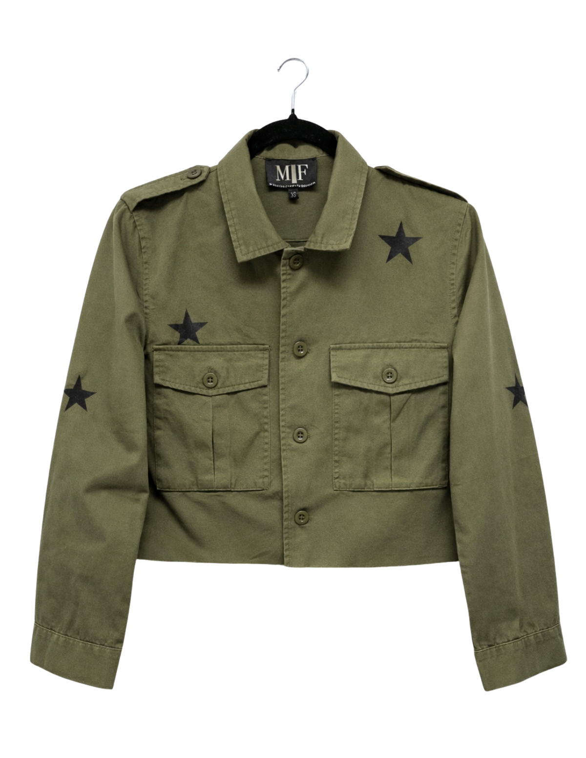 University of Kentucky Blue Interlocking UK Wildcats Army Green Shacket
