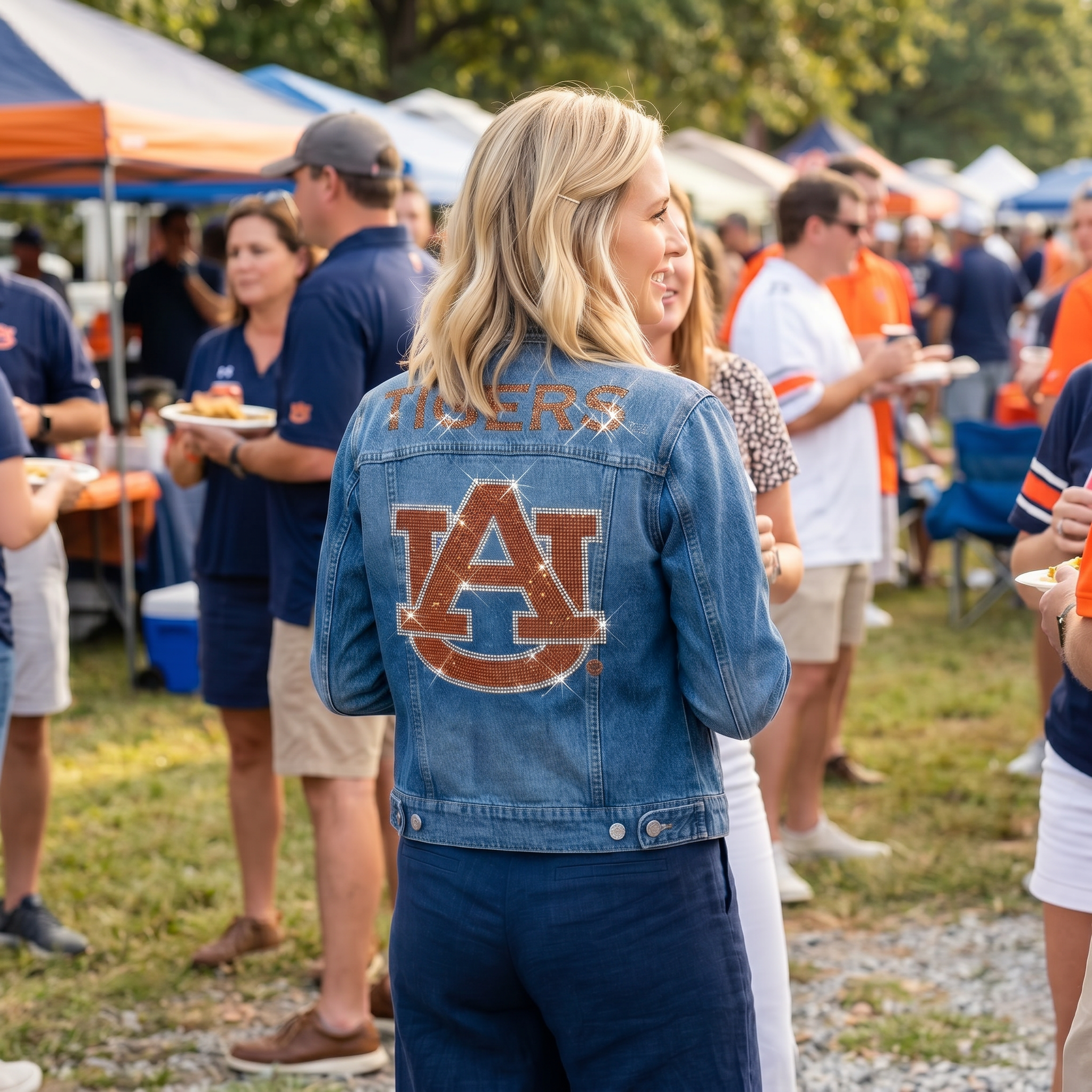 Auburn University Tigers AU Blue Denim Jacket