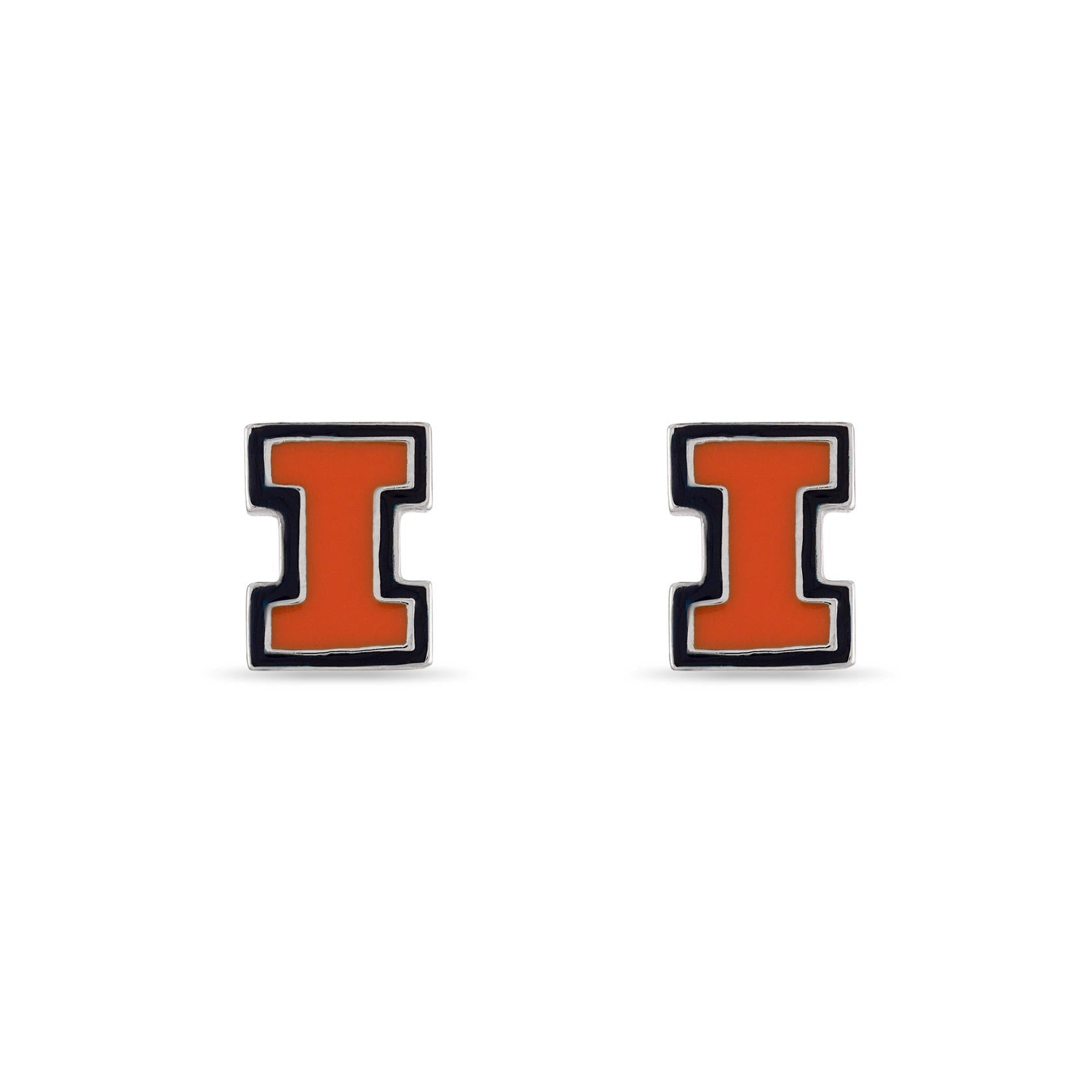 Illinois Orange Block I Studs