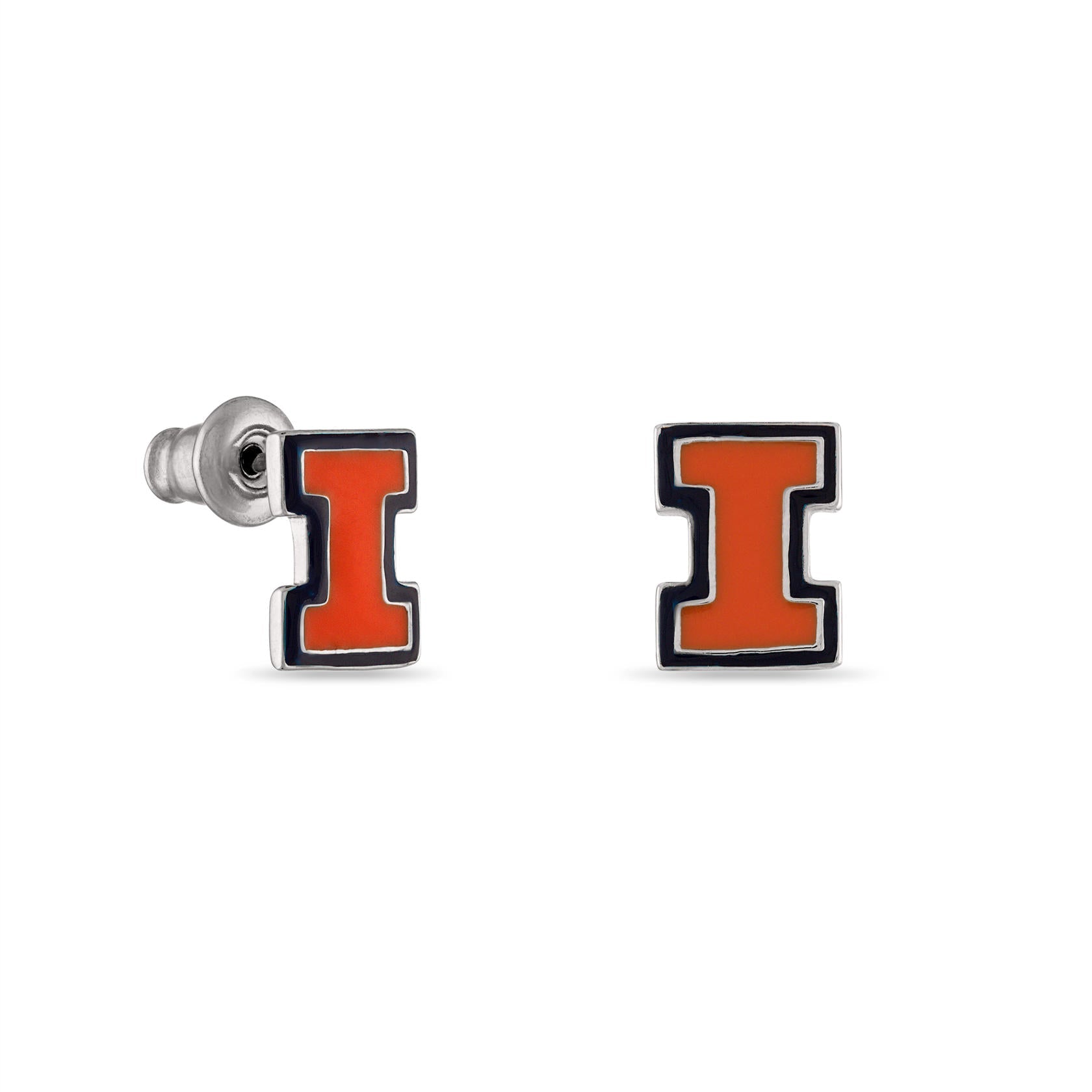 Illinois Orange Block I Studs