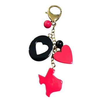 Luxe League Bag Charm Texas Edition- Red and Black