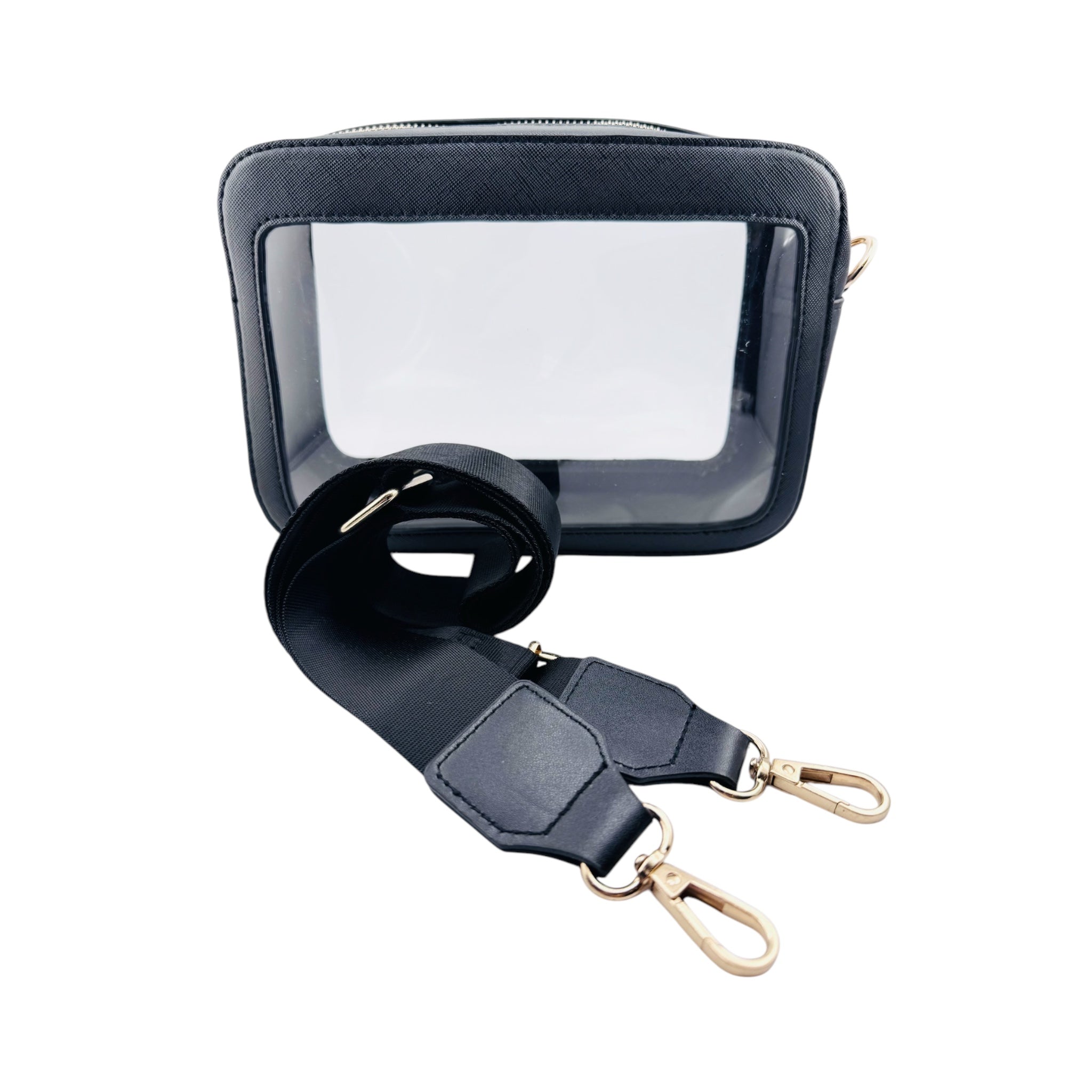 Michelle Clear Crossbody Handbag- Black