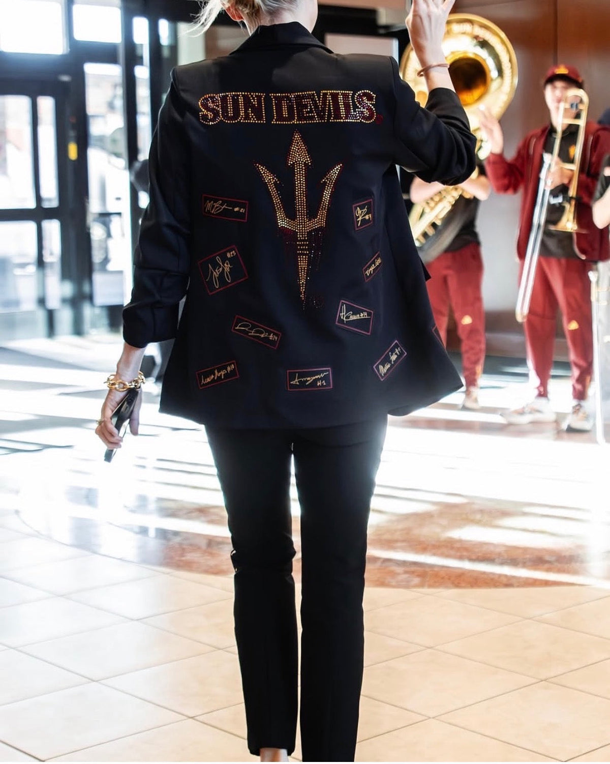 Arizona State Sun Devils Fork Black Ruched Blazer