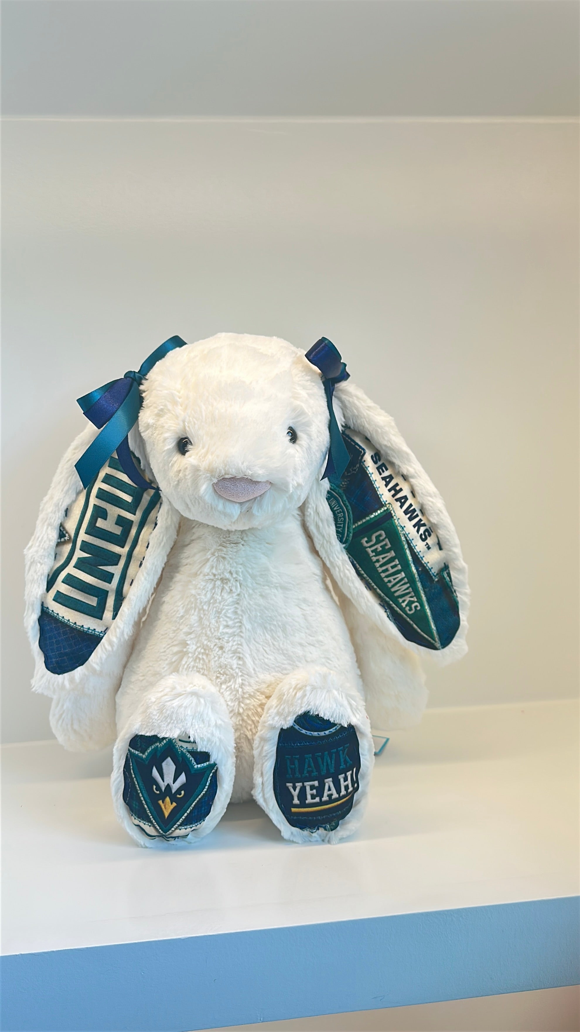University of North Carolina Wilmington (UNCW) Custom College Jellycat Bashful Bunny