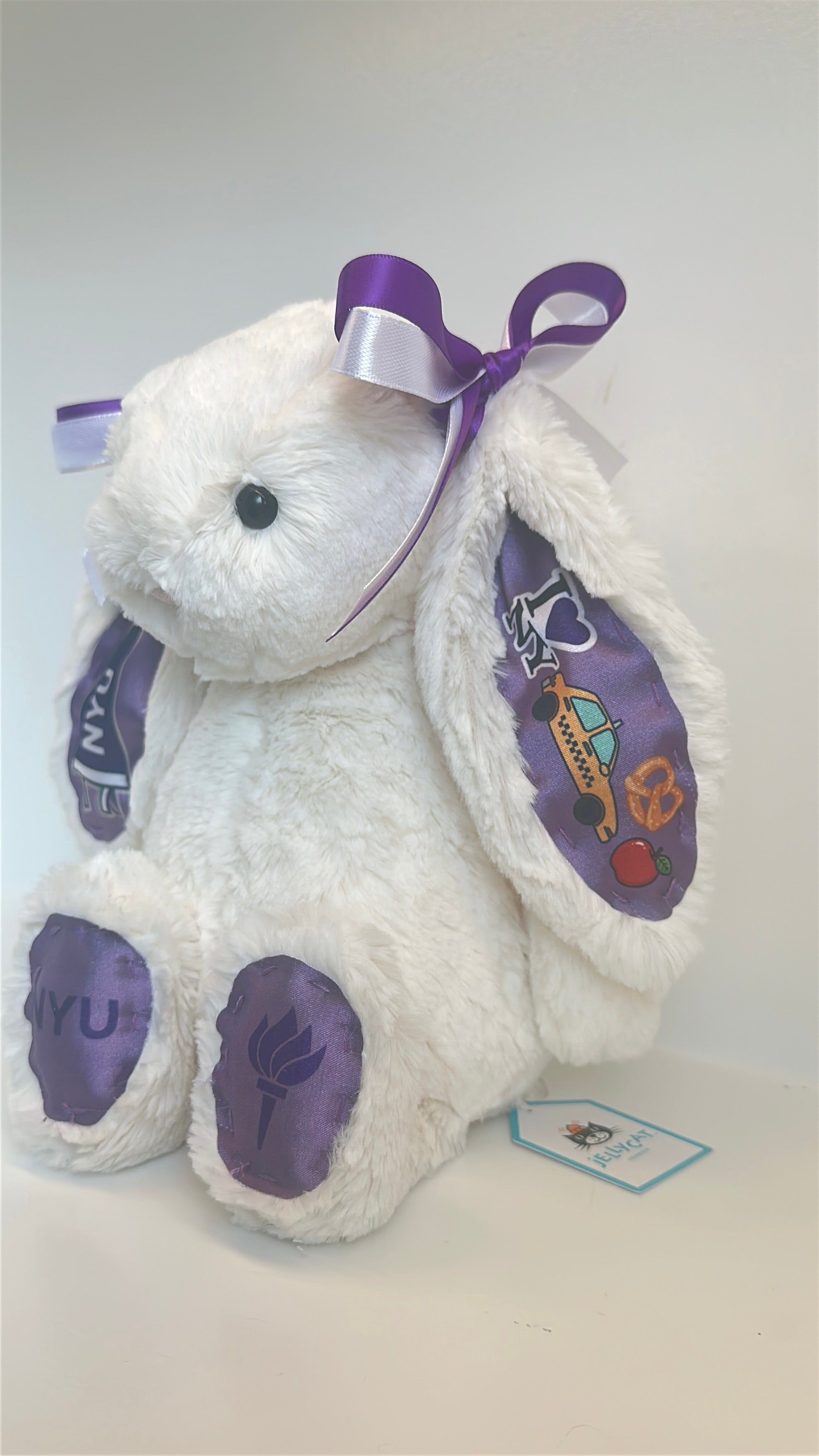 New York University (NYU) Custom College Jellycat Bashful Bunny