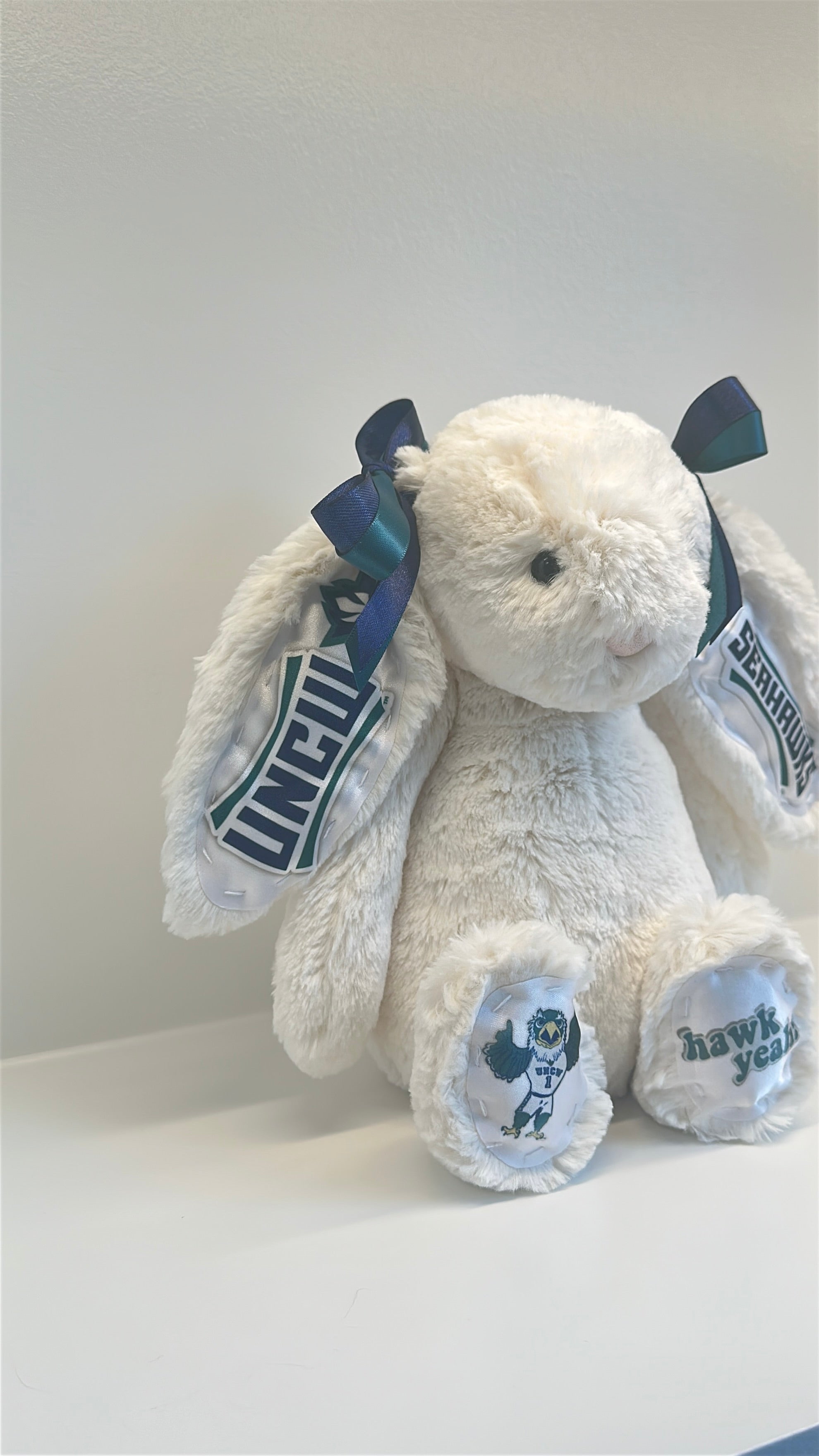 University of North Carolina Wilmington (UNCW) Custom College Jellycat Bashful Bunny