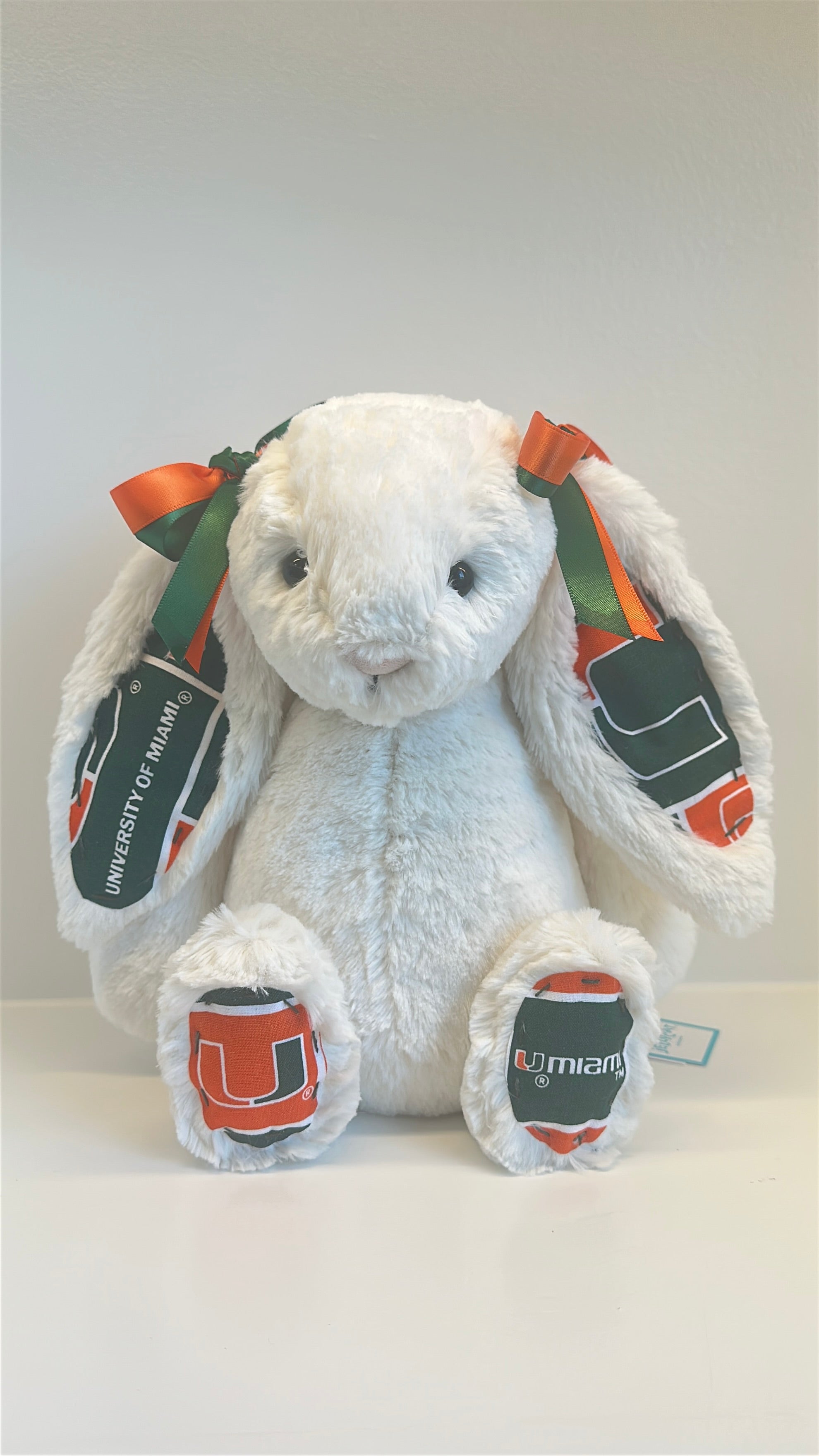 University of Miami Custom College Jellycat Bashful Bunny