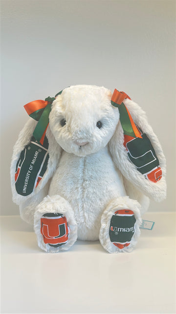 University of Miami Custom College Jellycat Bashful Bunny
