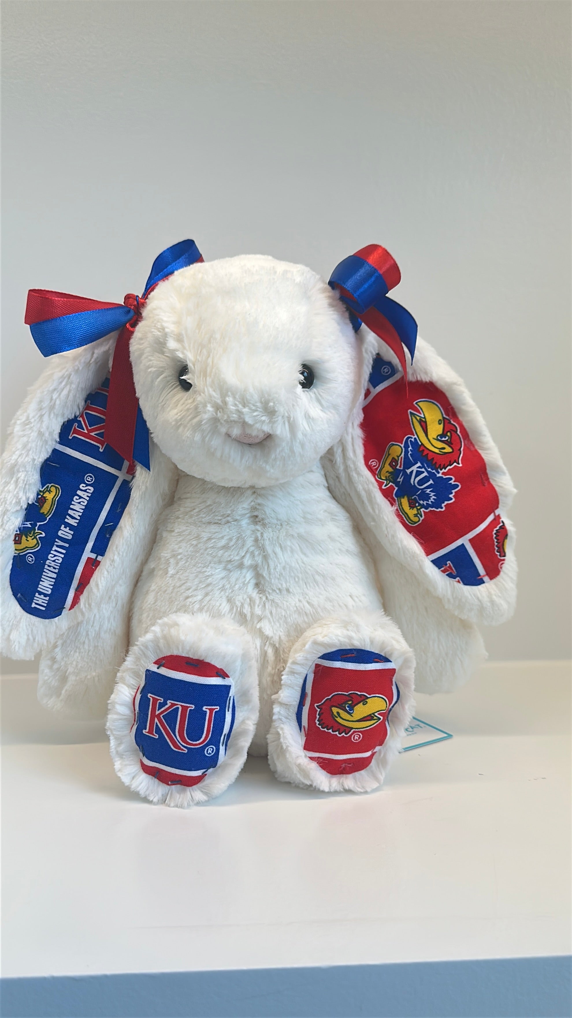 University of Kansas Custom College Jellycat Bashful Bunny – 4U