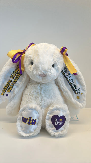 Western Illinois University Custom College Jellycat Bashful Bunny