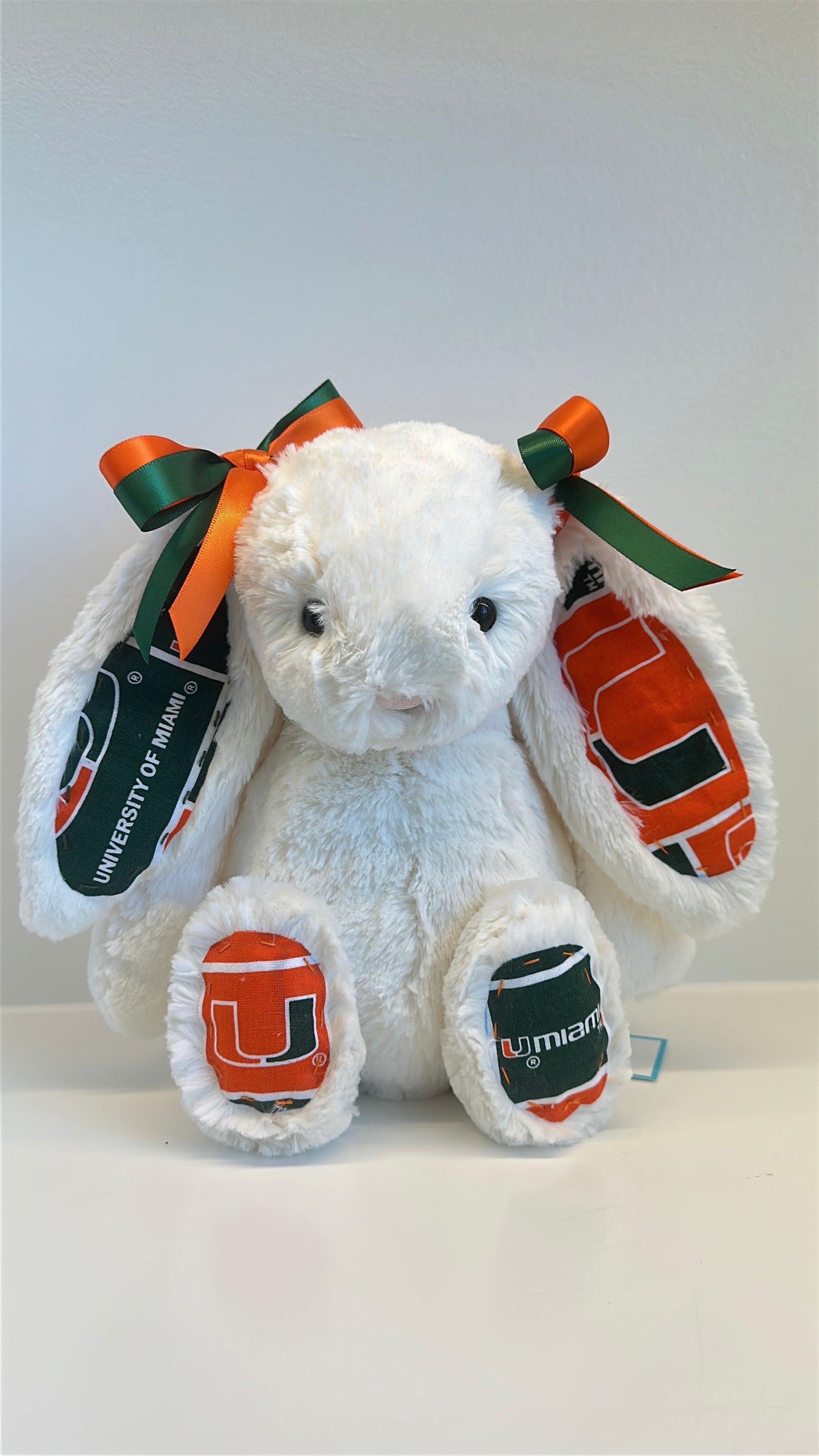 University of Miami Custom College Jellycat Bashful Bunny