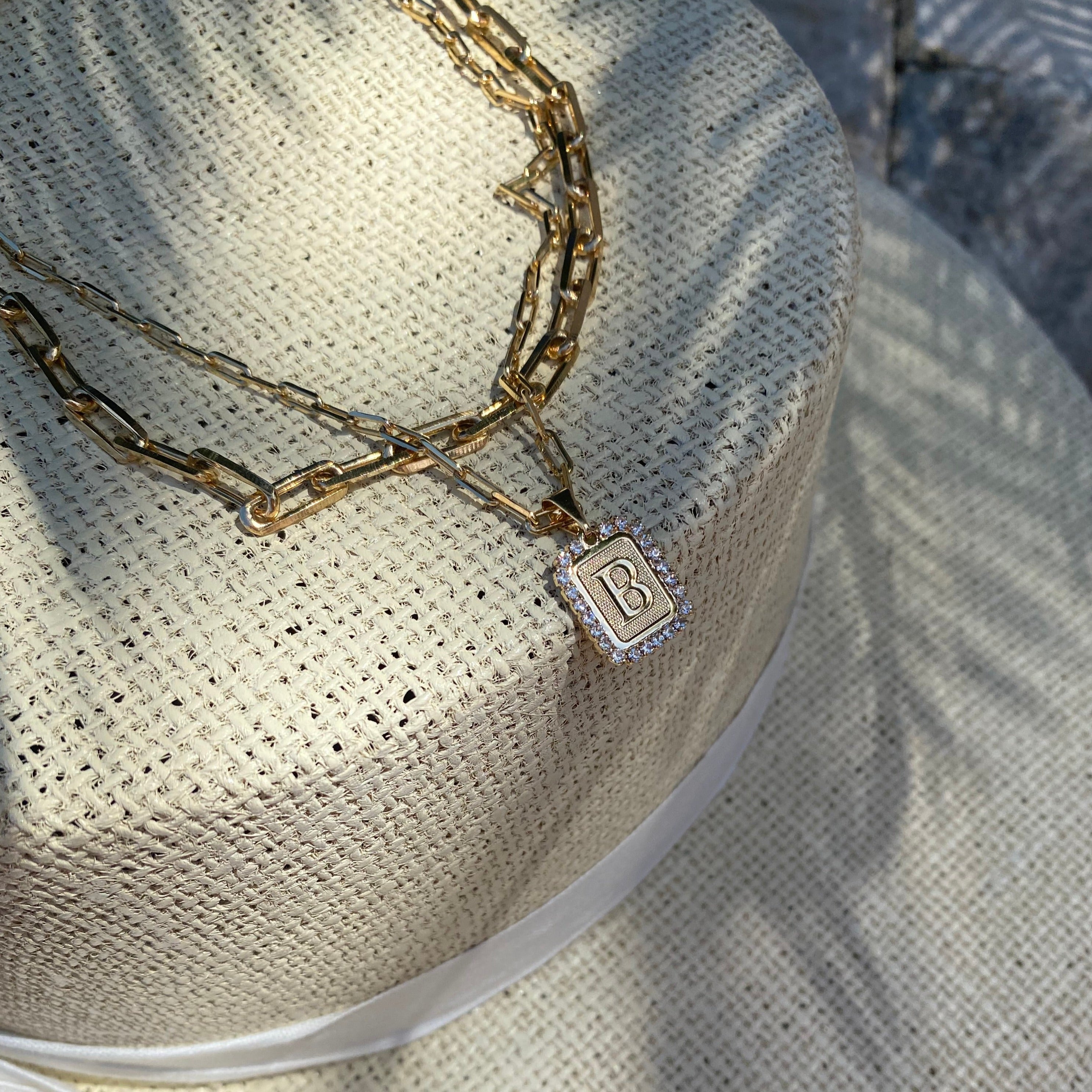 Views & Co.  Initial Card Necklace