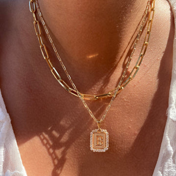 Views & Co.  Initial Card Necklace