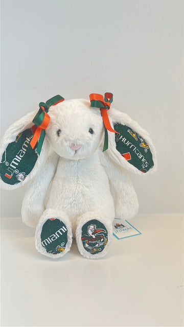 University of Miami Custom College Jellycat Bashful Bunny