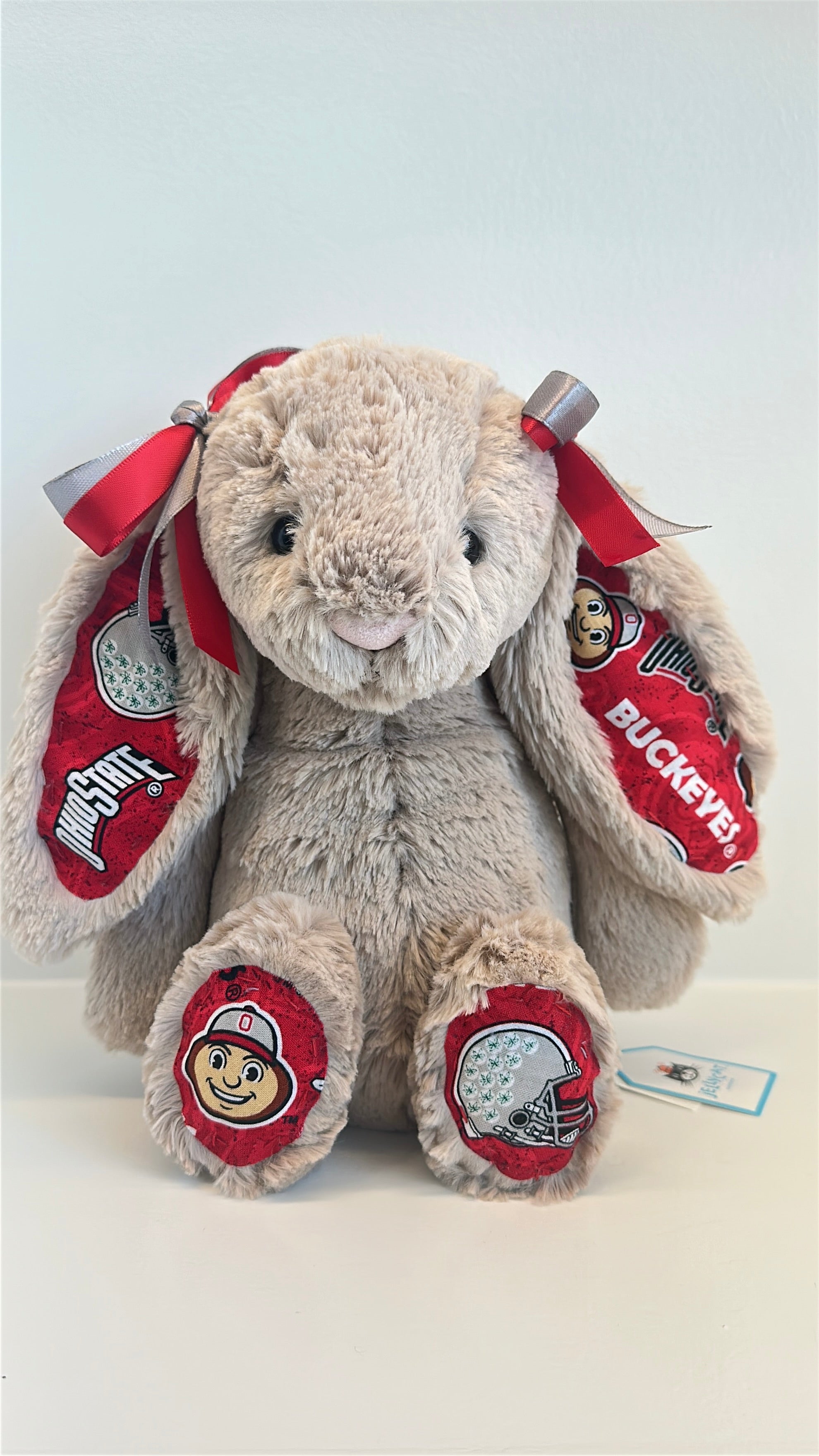 Ohio State University (OSU)  Custom College Jellycat Bashful Bunny