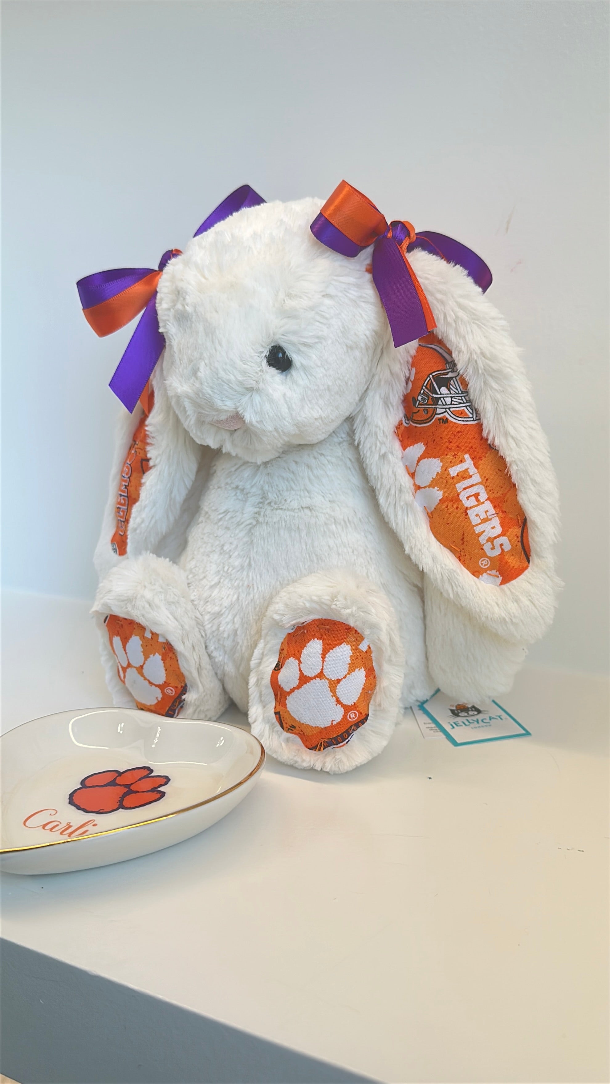 Clemson University Custom College Jellycat Bashful Bunny
