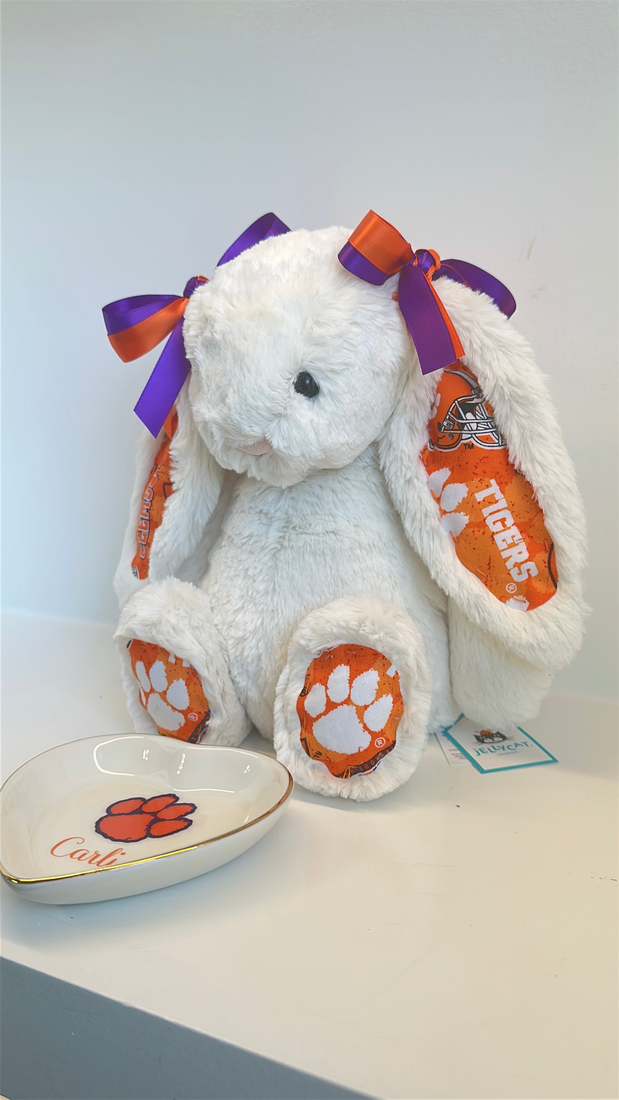 Clemson University Custom College Jellycat Bashful Bunny