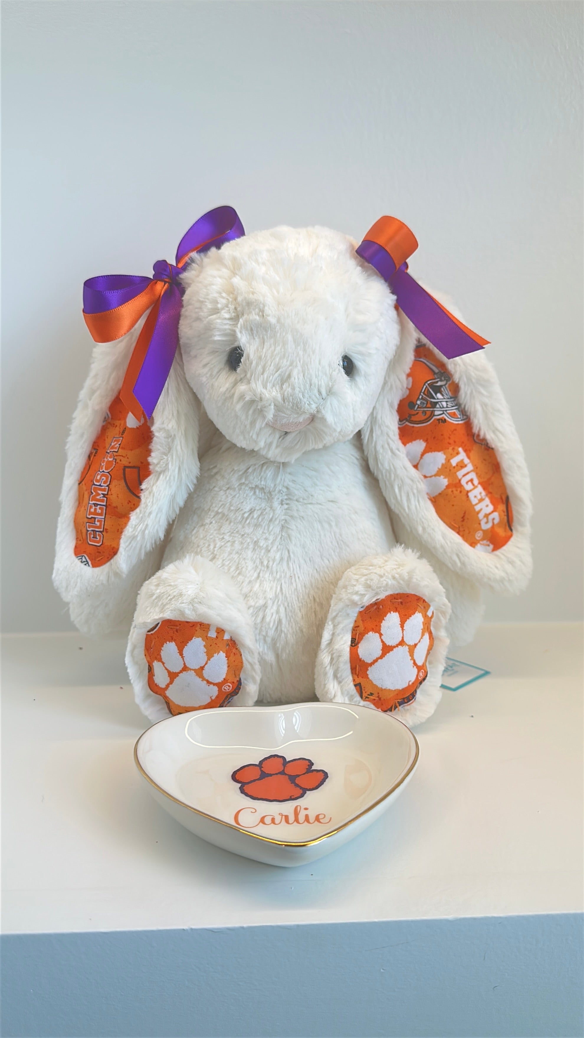Clemson University Custom College Jellycat Bashful Bunny