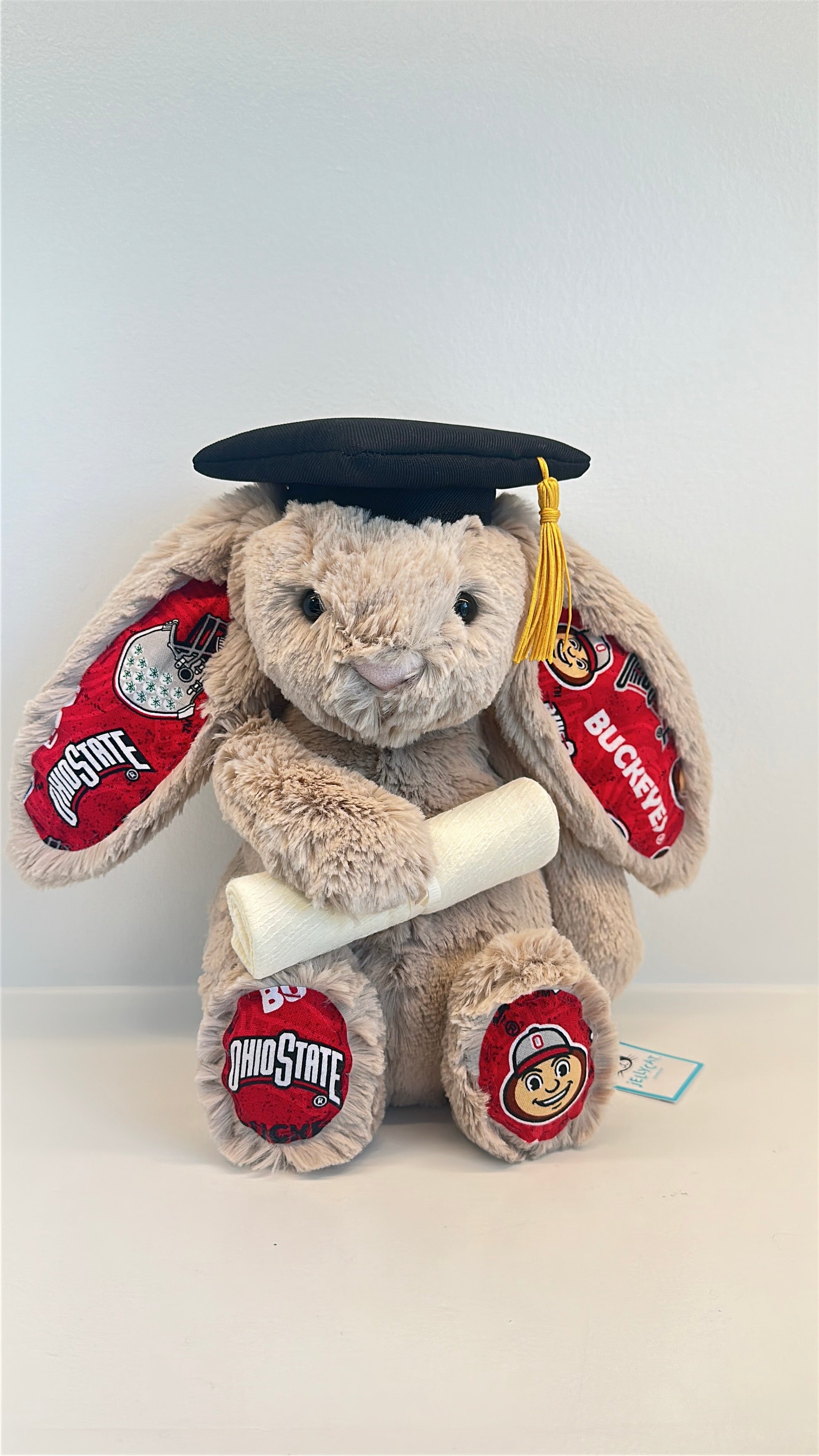 Ohio State University (OSU)  Custom College Jellycat Bashful Bunny