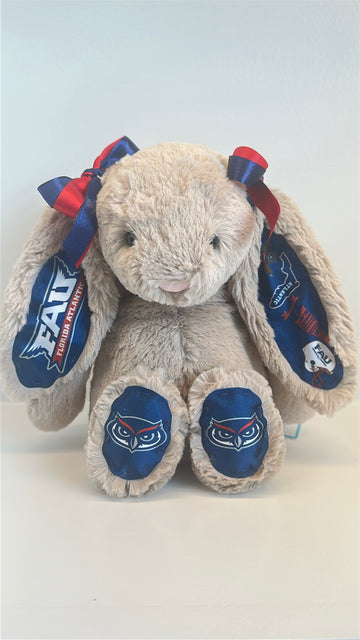 Florida Atlantic University (FAU) Custom College Jellycat Bashful Bunny