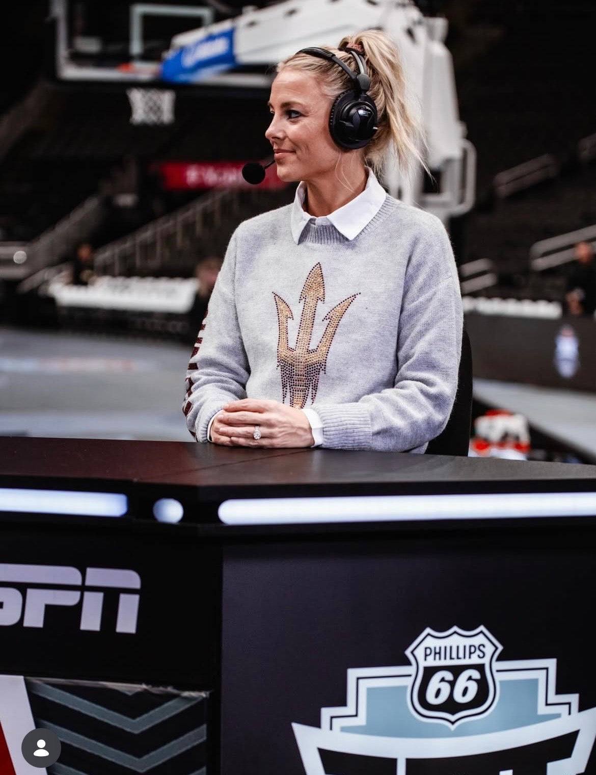 Arizona State Gray Crewneck Fork Sweater