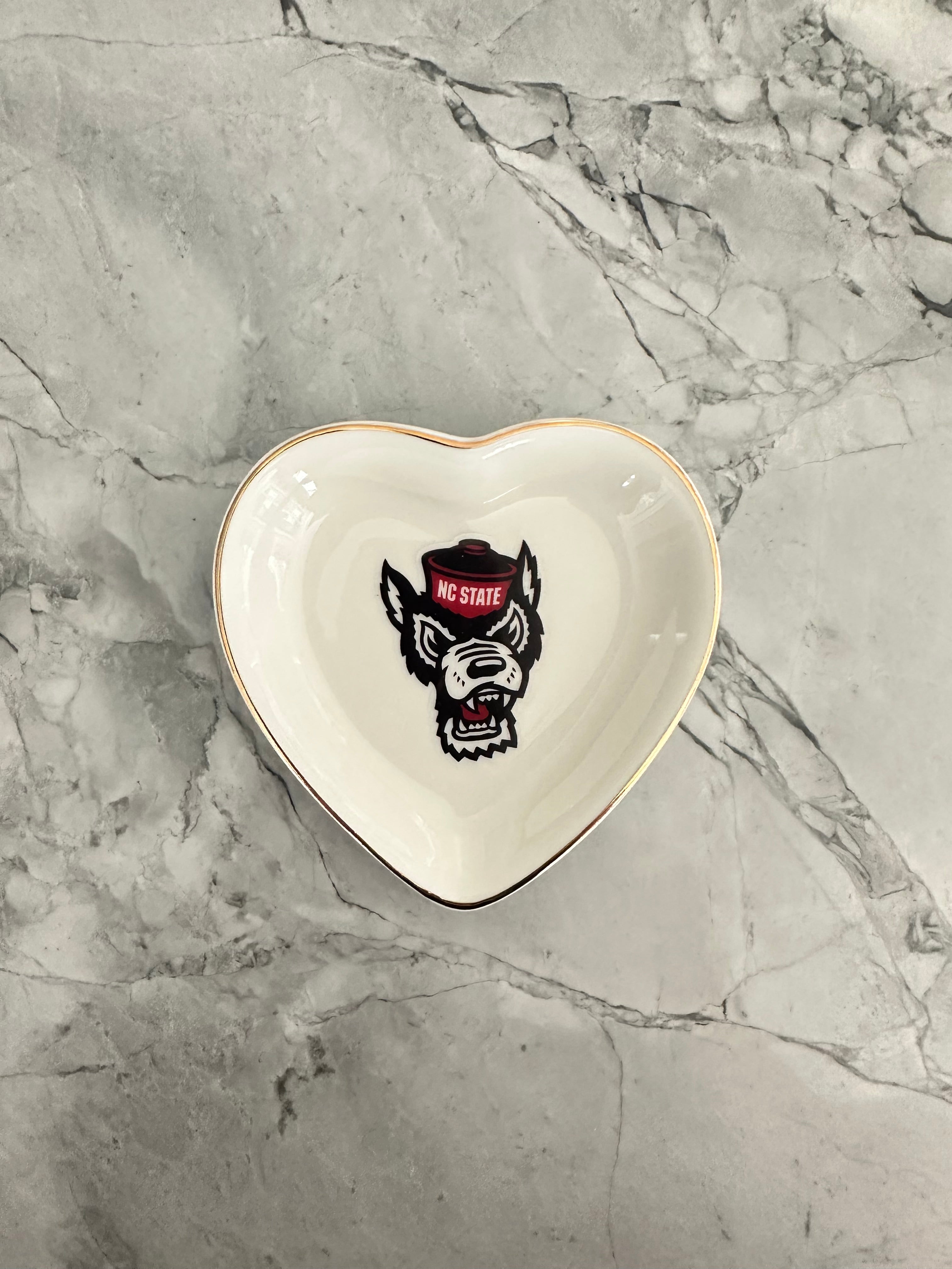 Customizable Custom Heart Trinket Ring Dish: Personalized College Logo, Name