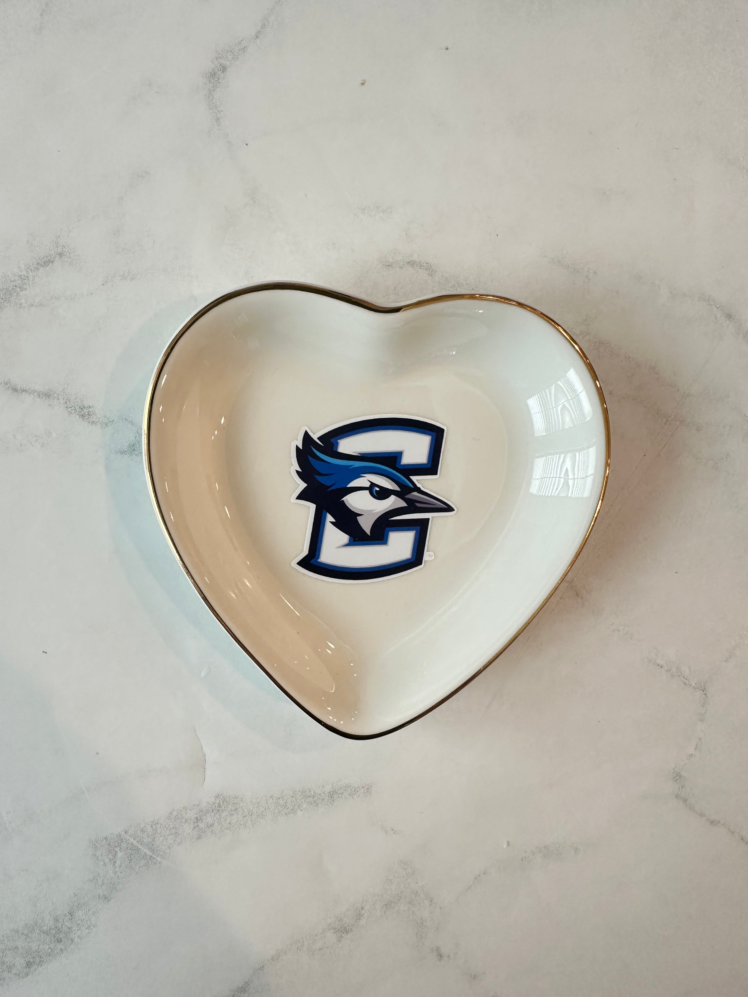 Customizable Custom Heart Trinket Ring Dish: Personalized College Logo, Name