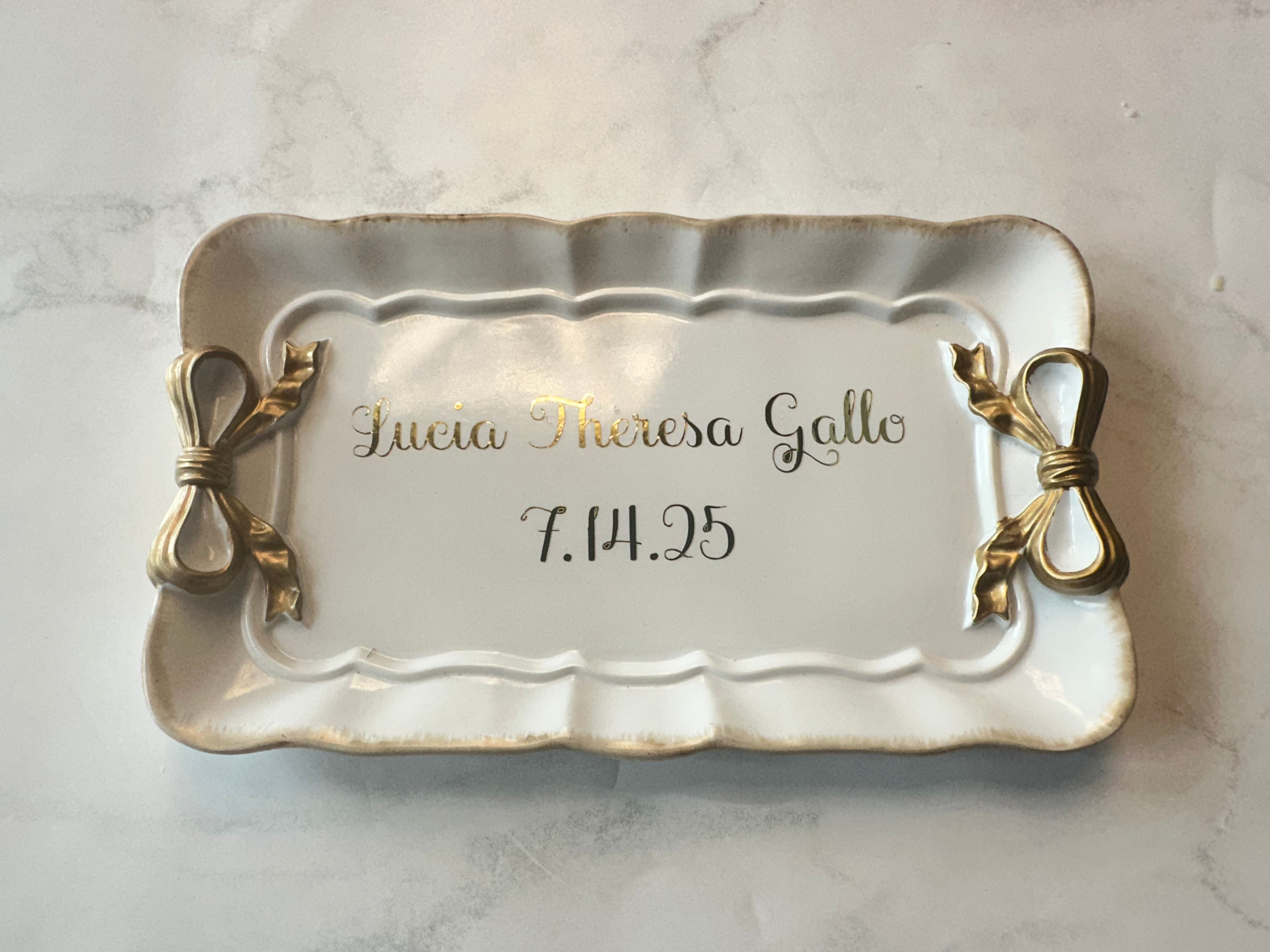 Personalizable: Coquette Bow Trinket Dish