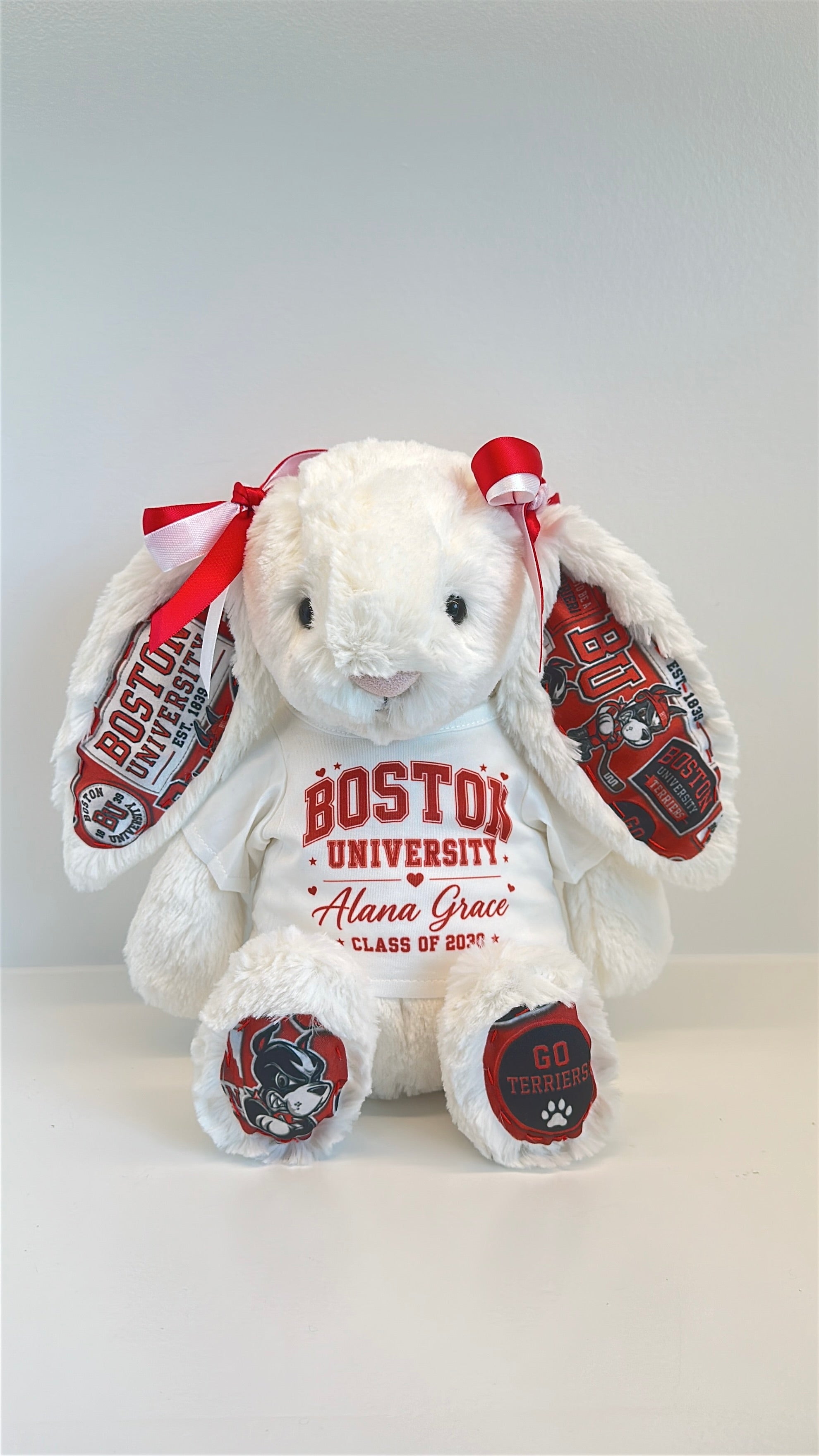 Boston University Custom College Jellycat Bashful Bunny