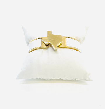 Texas Map Bangle Gold with Enamel