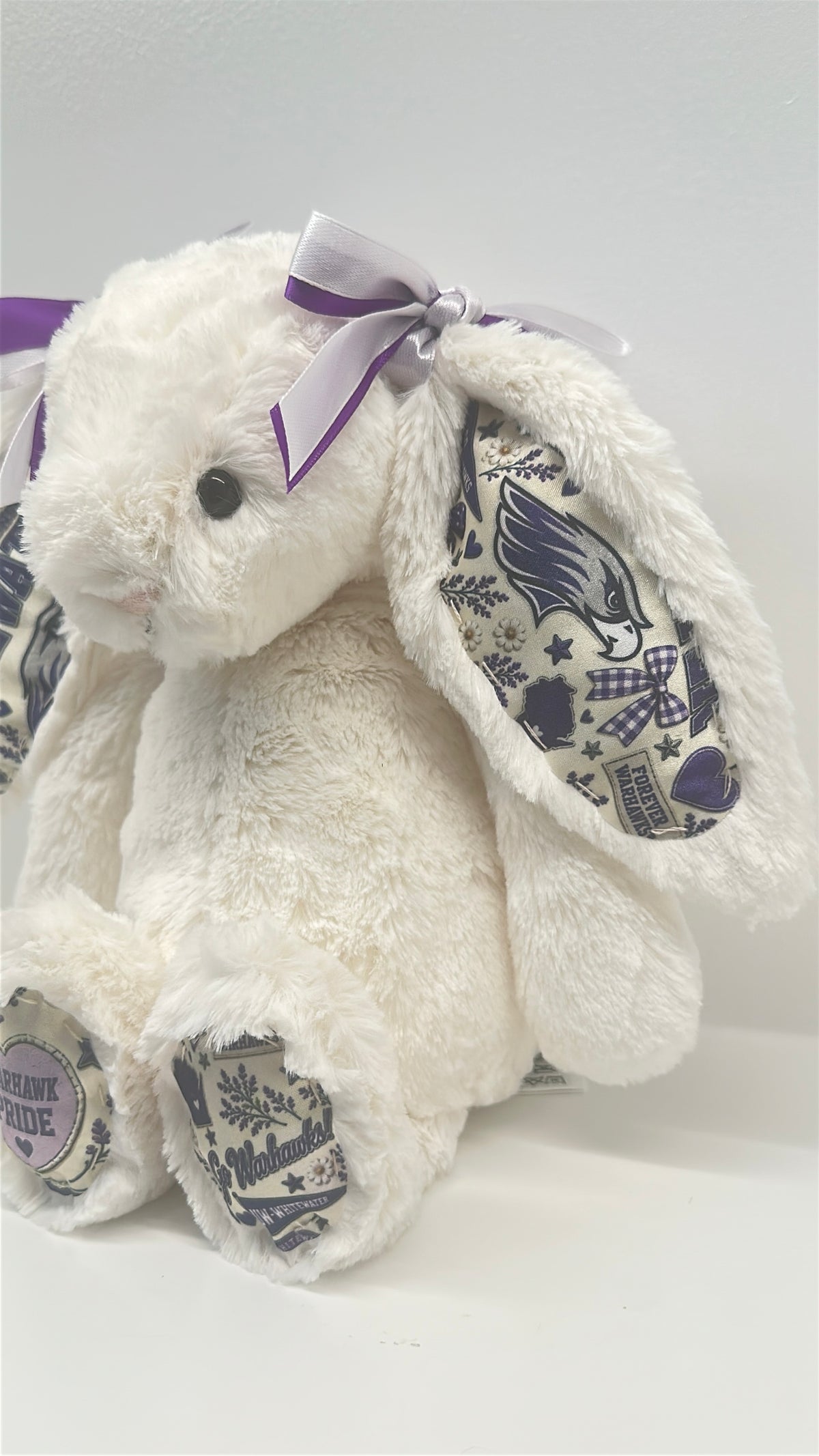 University of Wisconsin Whitewater Warhawks Custom Jellycat Bunny