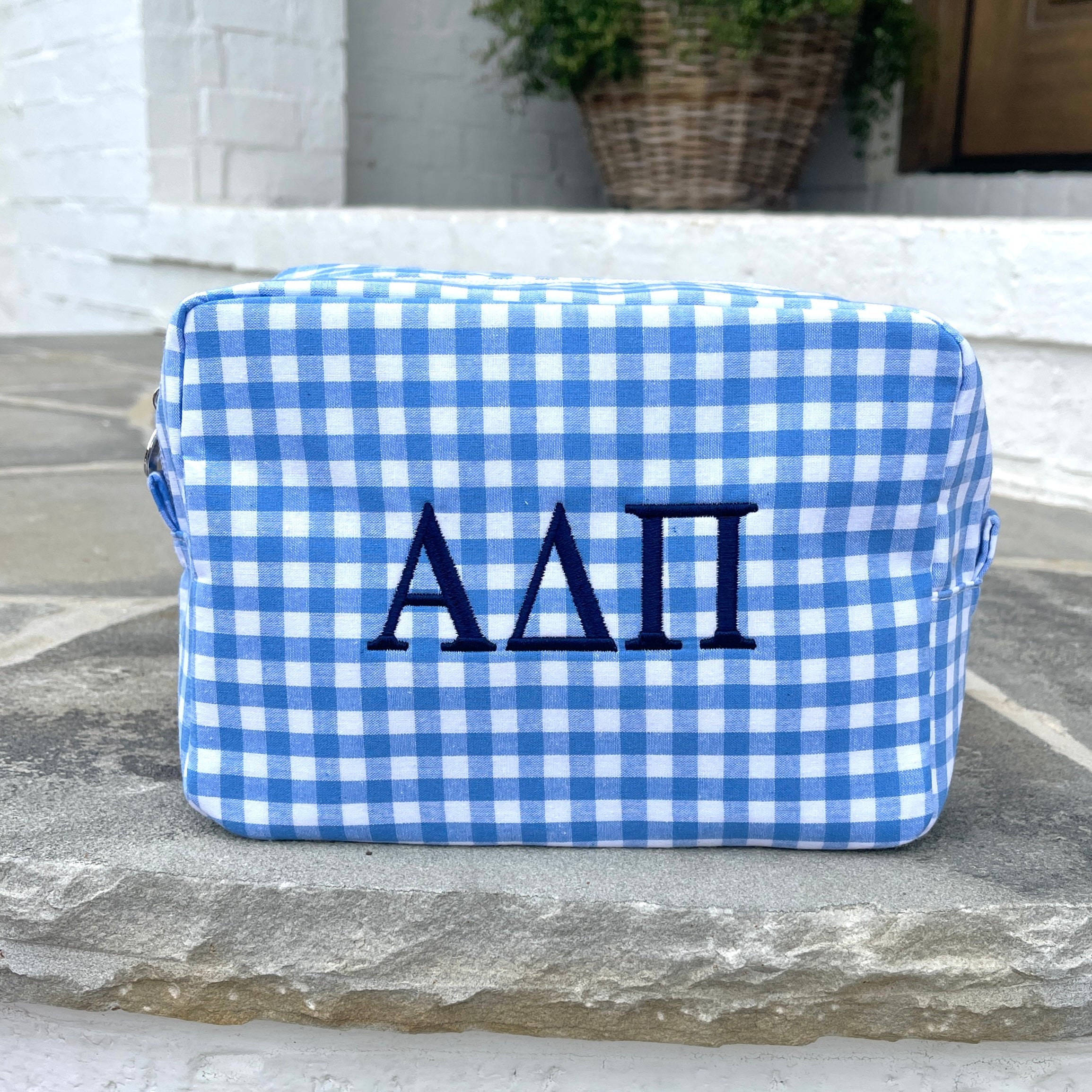 Alpha Delta Pi Gingham Cosmetic Bag