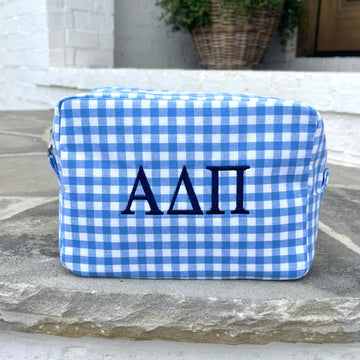 Alpha Delta Pi Gingham Cosmetic Bag