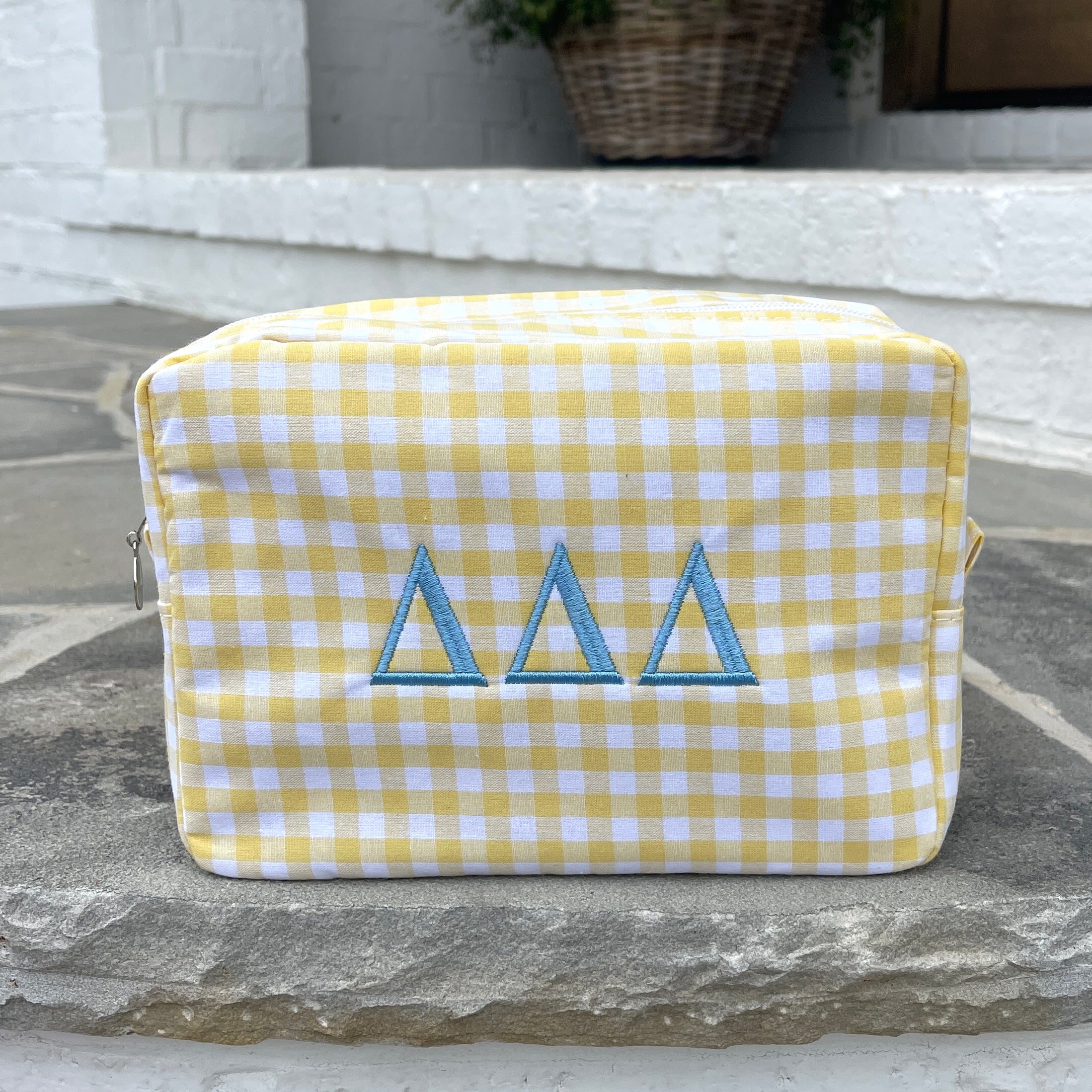 Delta Delta Delta Gingham Cosmetic Bag