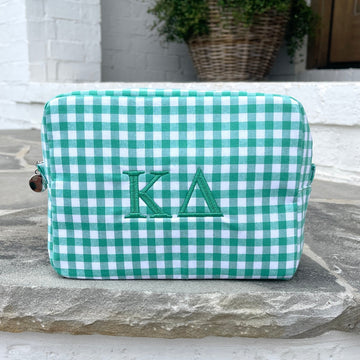 Kappa Delta Gingham Cosmetic Bag