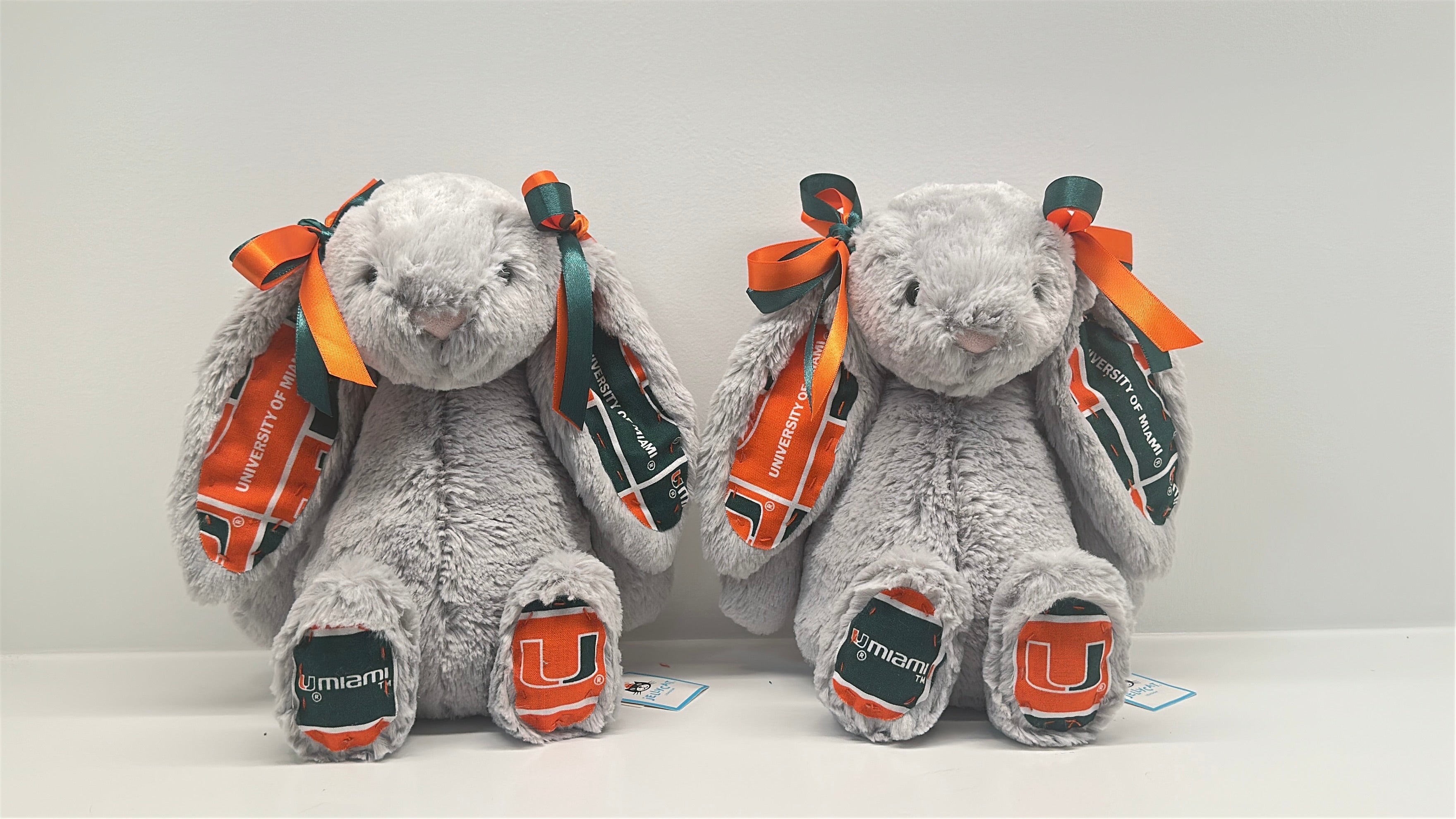 University of Miami Custom College Jellycat Bashful Bunny