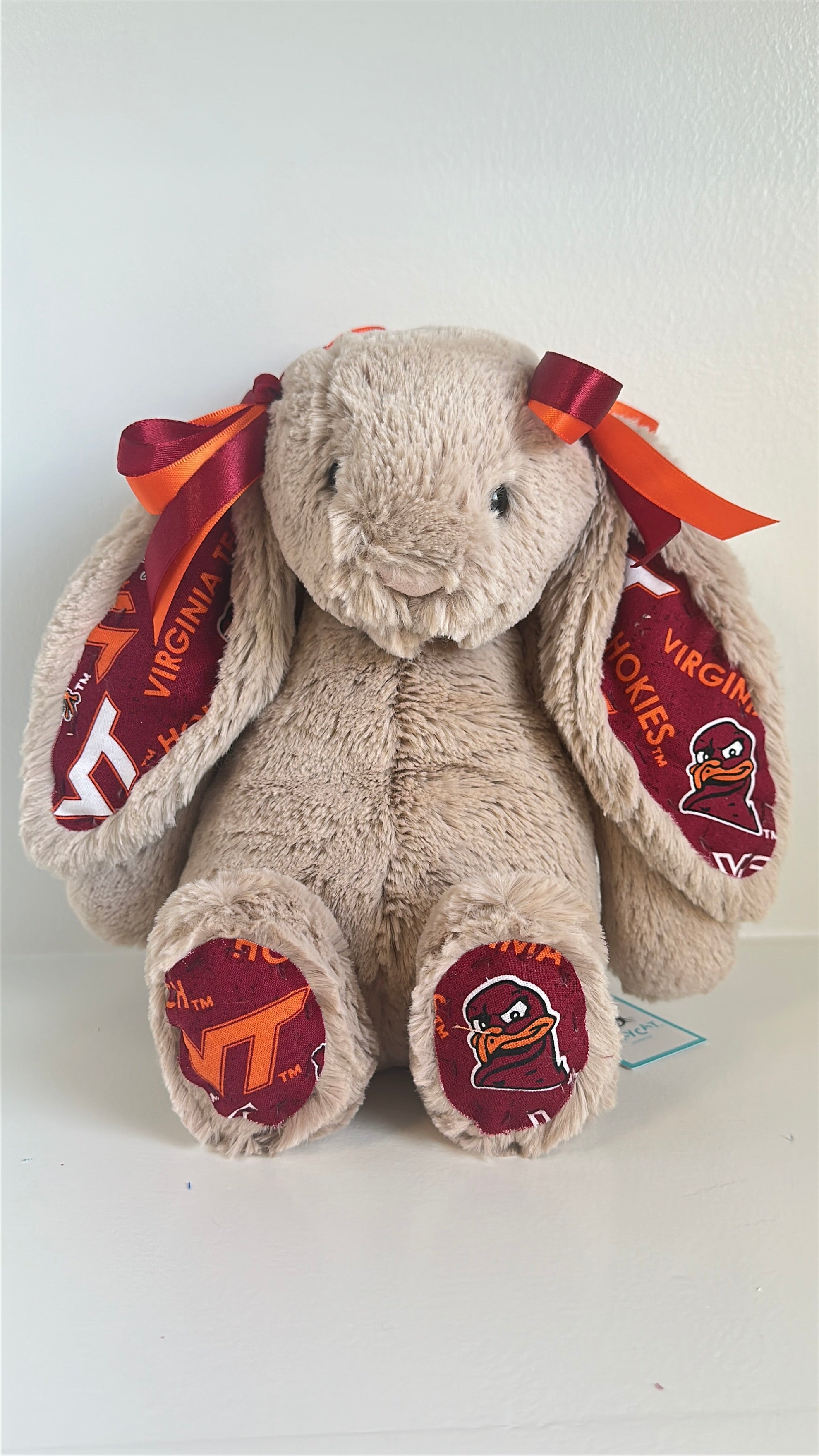 Virginia Tech Custom College Jellycat Bashful Bunny