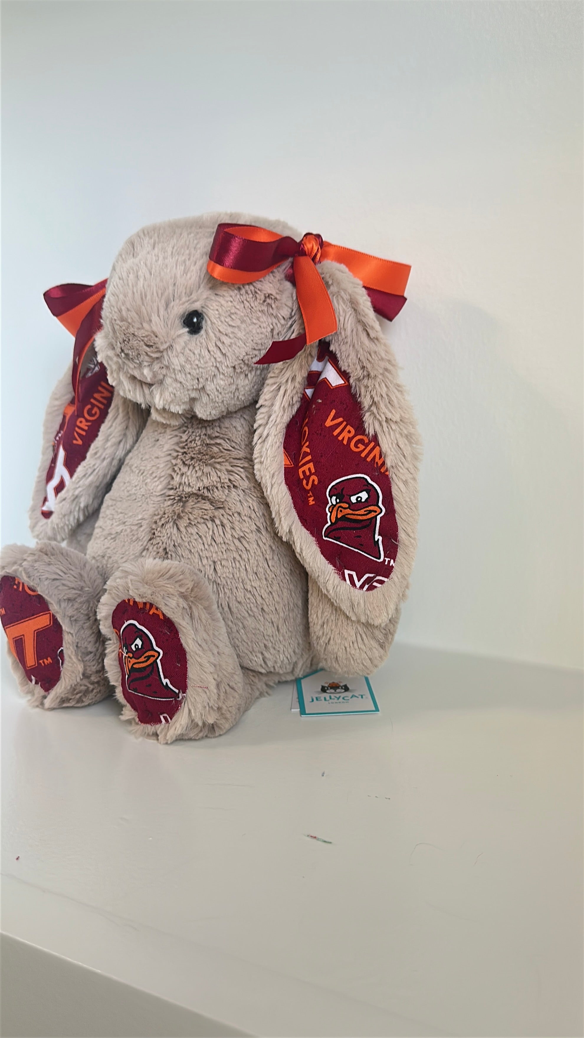 Virginia Tech Custom College Jellycat Bashful Bunny