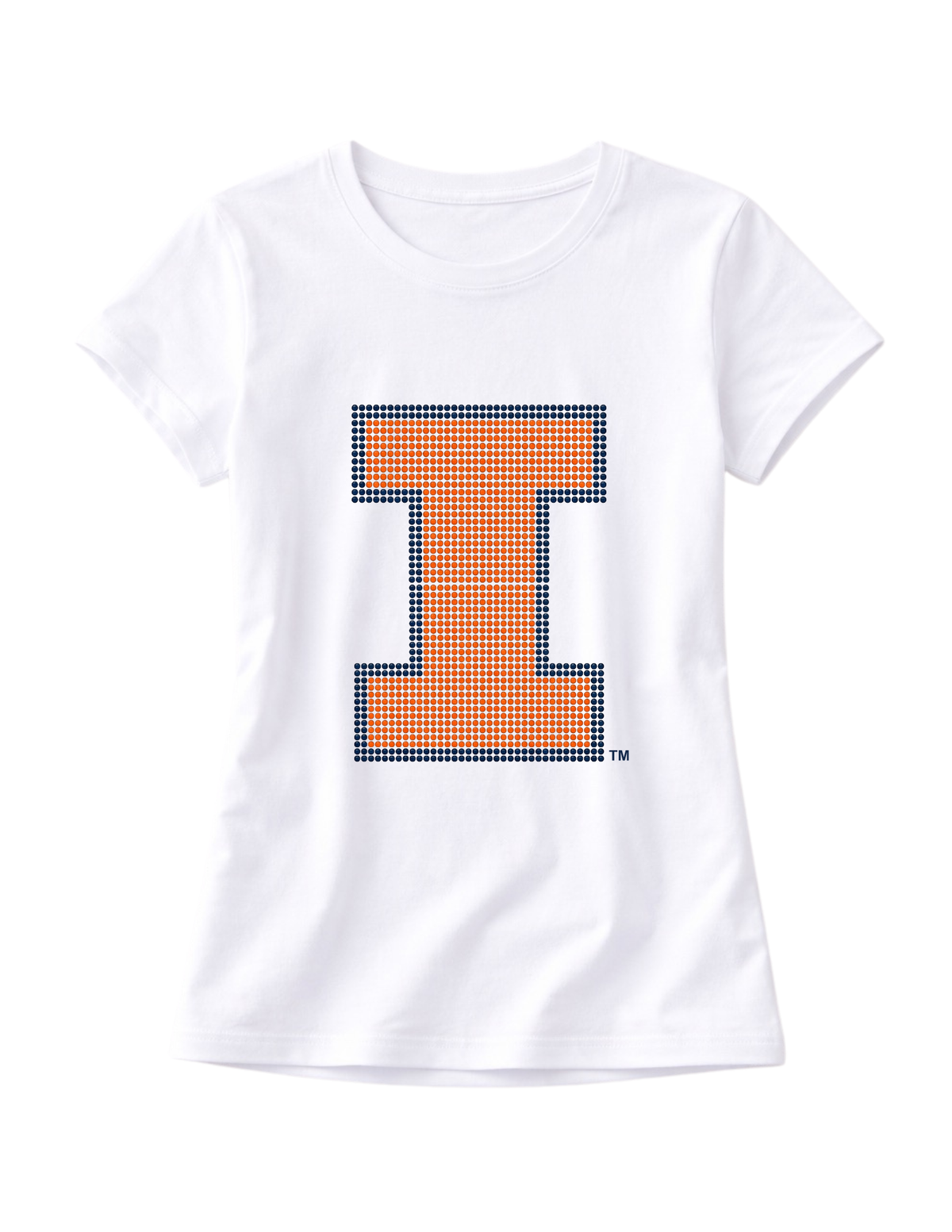 University of Illinois I White Crewneck Short Sleeve T-Shirt