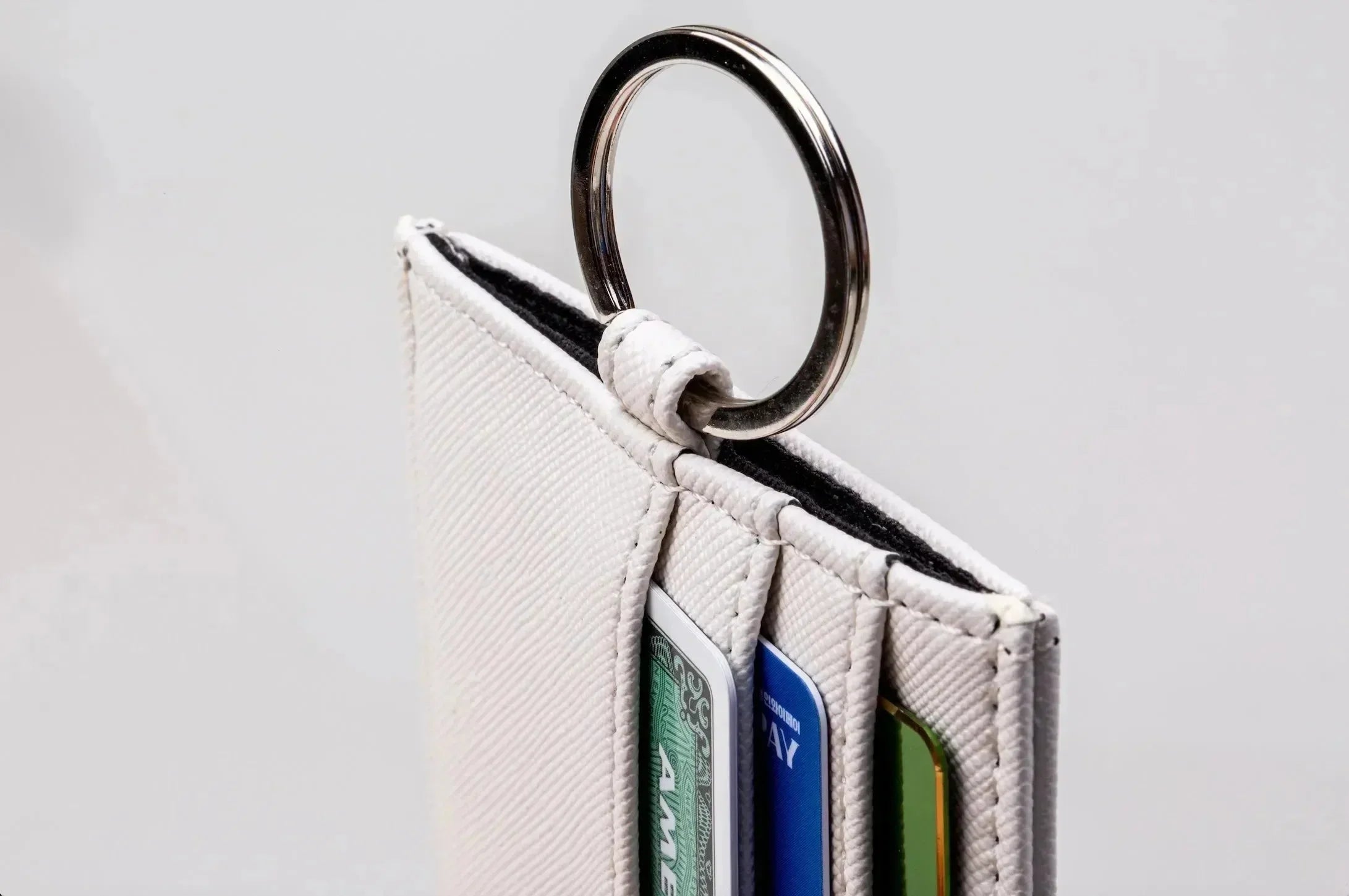 Tri Sigma Vegan Saffiano Leather Keychain Card Holder - Greek Letters