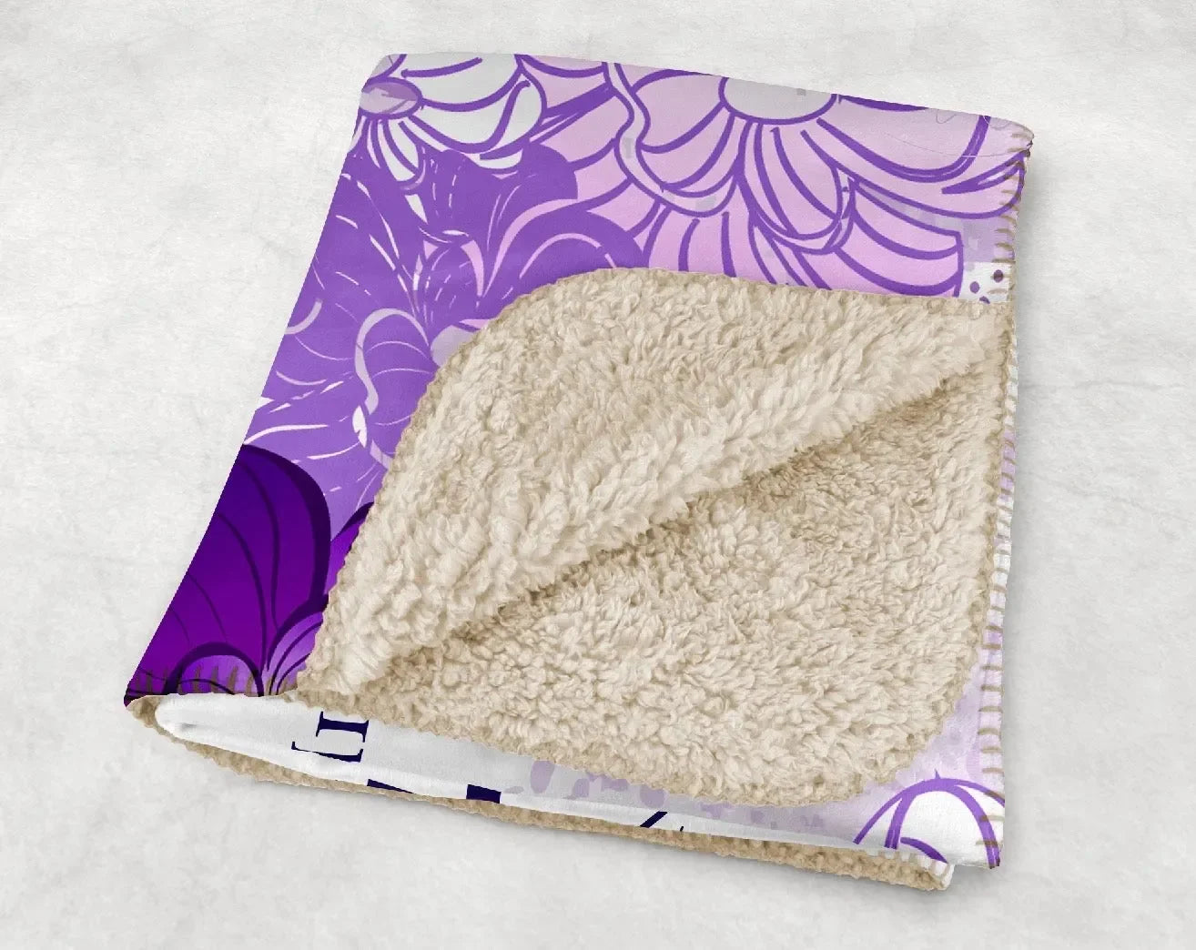 Alpha Delta Pi XL 60x80 Sherpa Throw Blanket - Violets