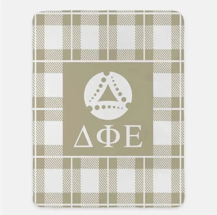 Delta Phi Epsilon XL 60x80 Sherpa Blanket - Plaid