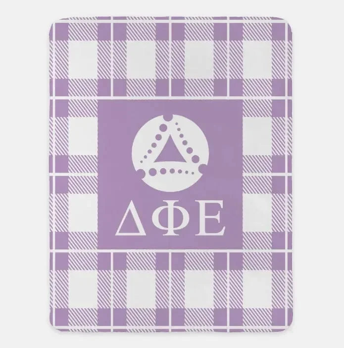 Delta Phi Epsilon XL 60x80 Sherpa Blanket - Plaid