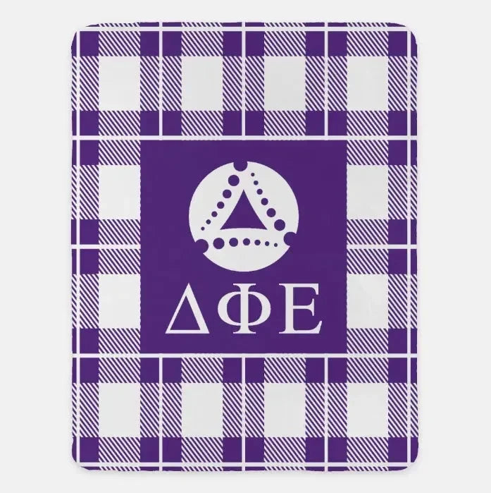 Delta Phi Epsilon XL 60x80 Sherpa Blanket - Plaid