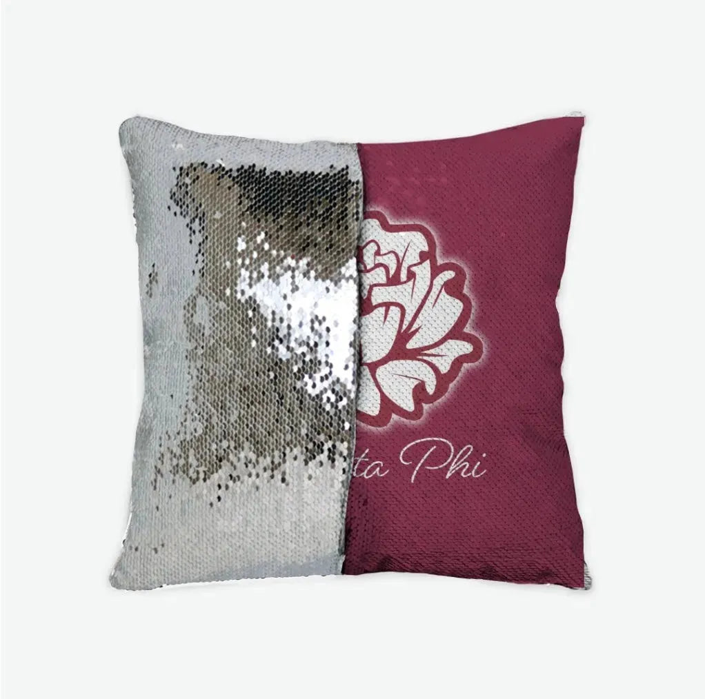 Pi Beta Phi Carnation Sequin Pillow Cover